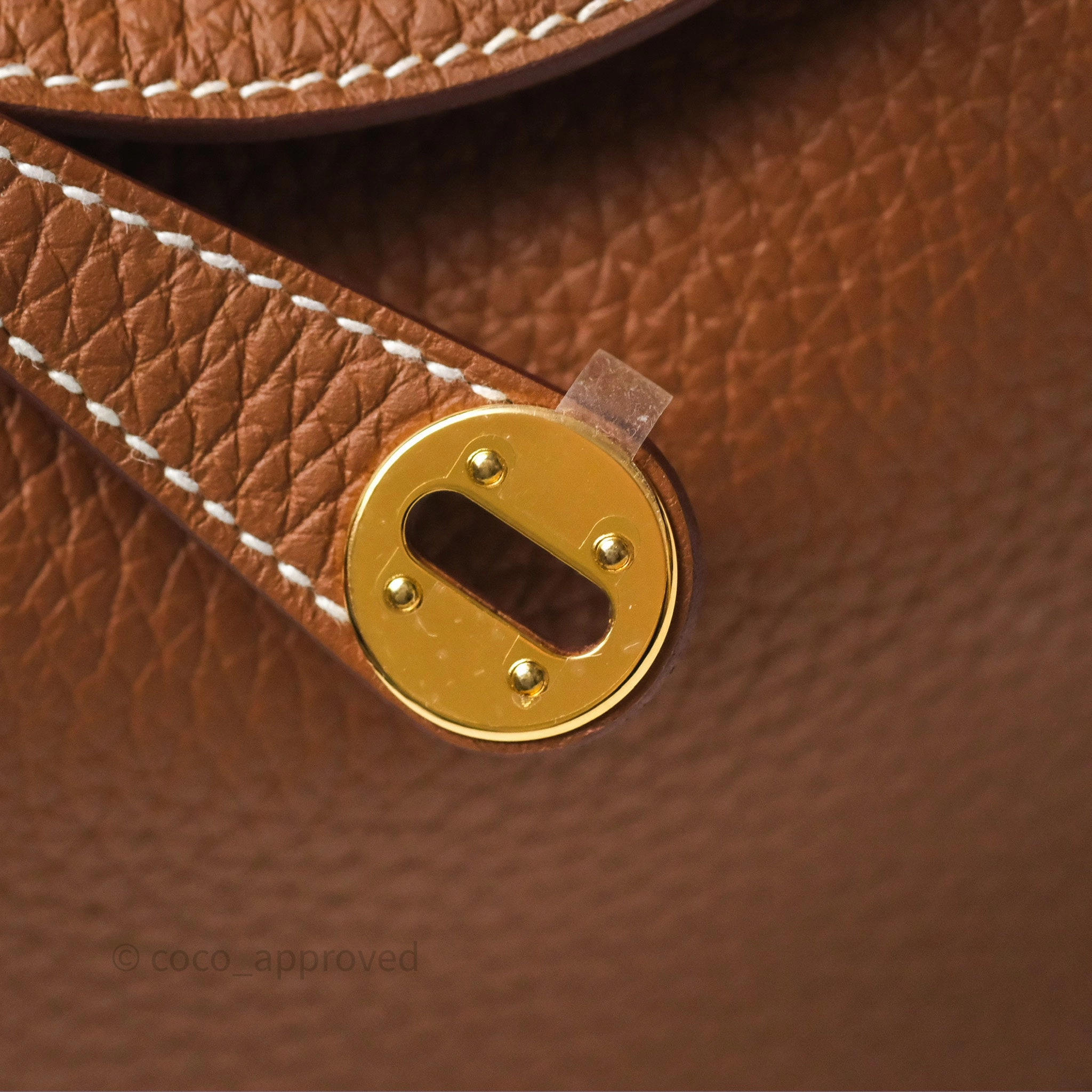 Herms Mini Lindy 20 Gold Clemence Gold Hardware