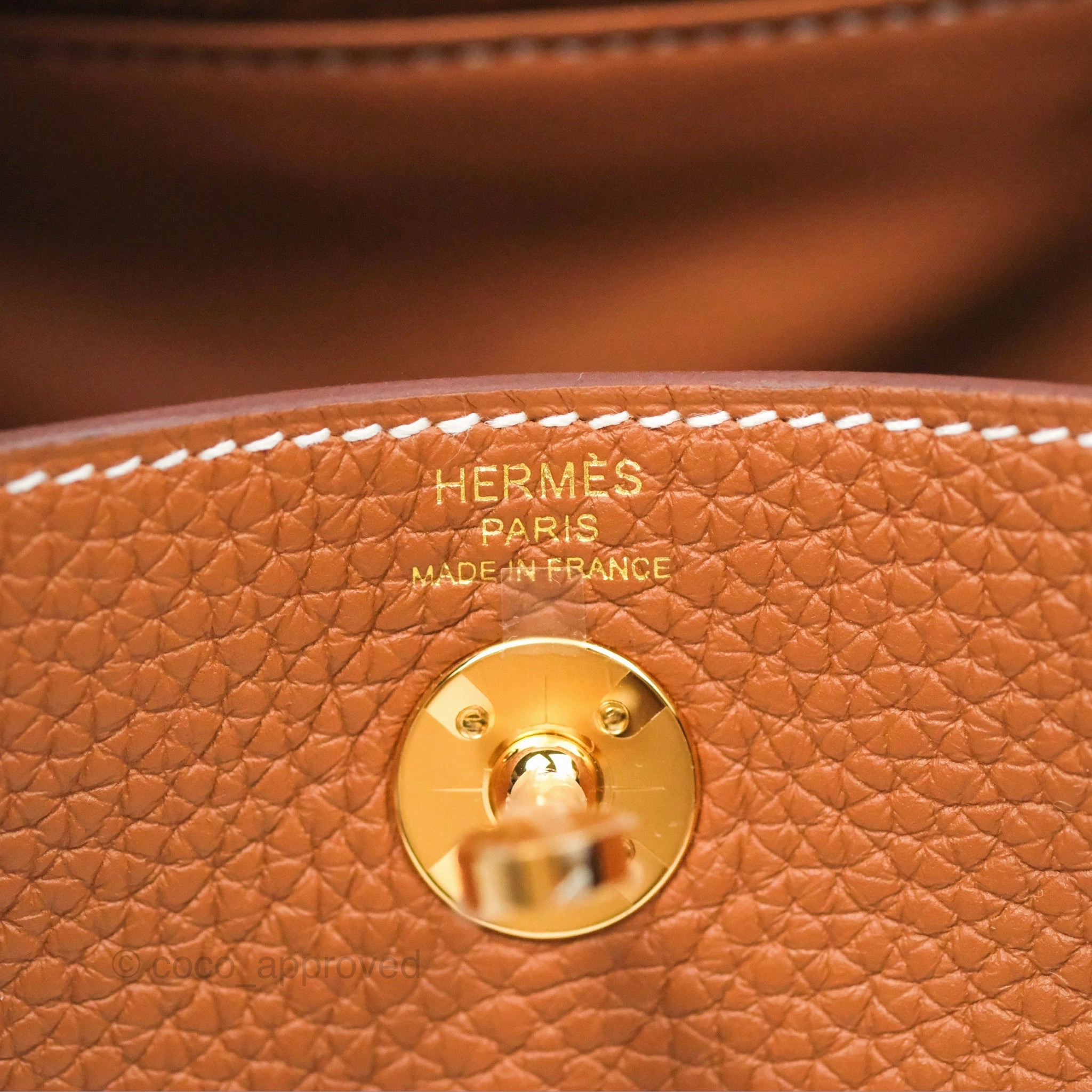 Herms Mini Lindy 20 Gold Clemence Gold Hardware