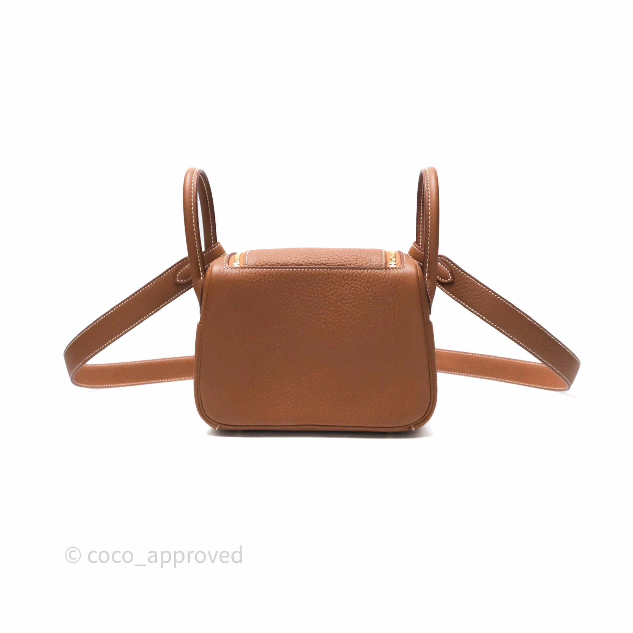 Herms Mini Lindy 20 Gold Clemence Gold Hardware