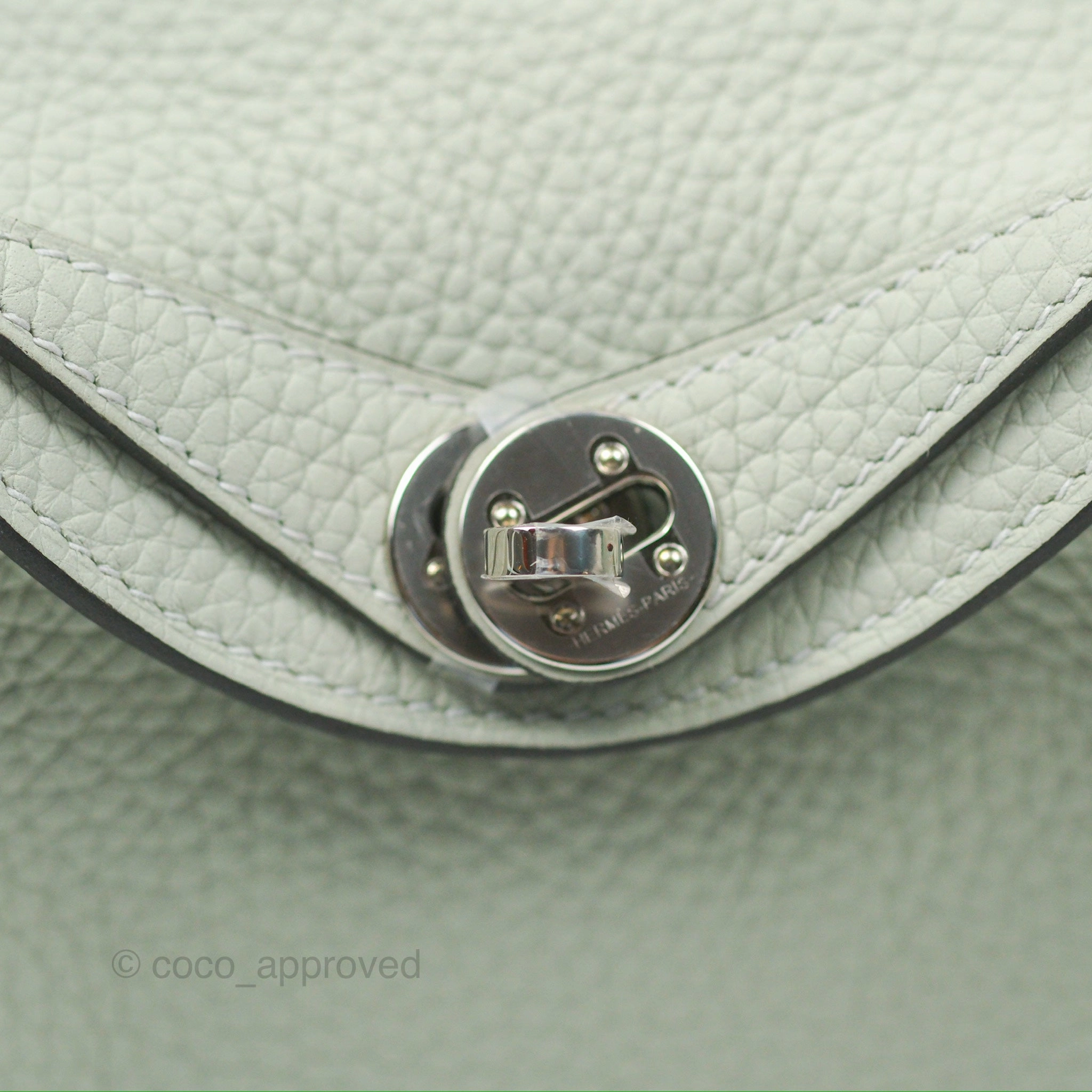 Herms Mini Lindy 20 Gris Neve Clemence Palladium Hardware