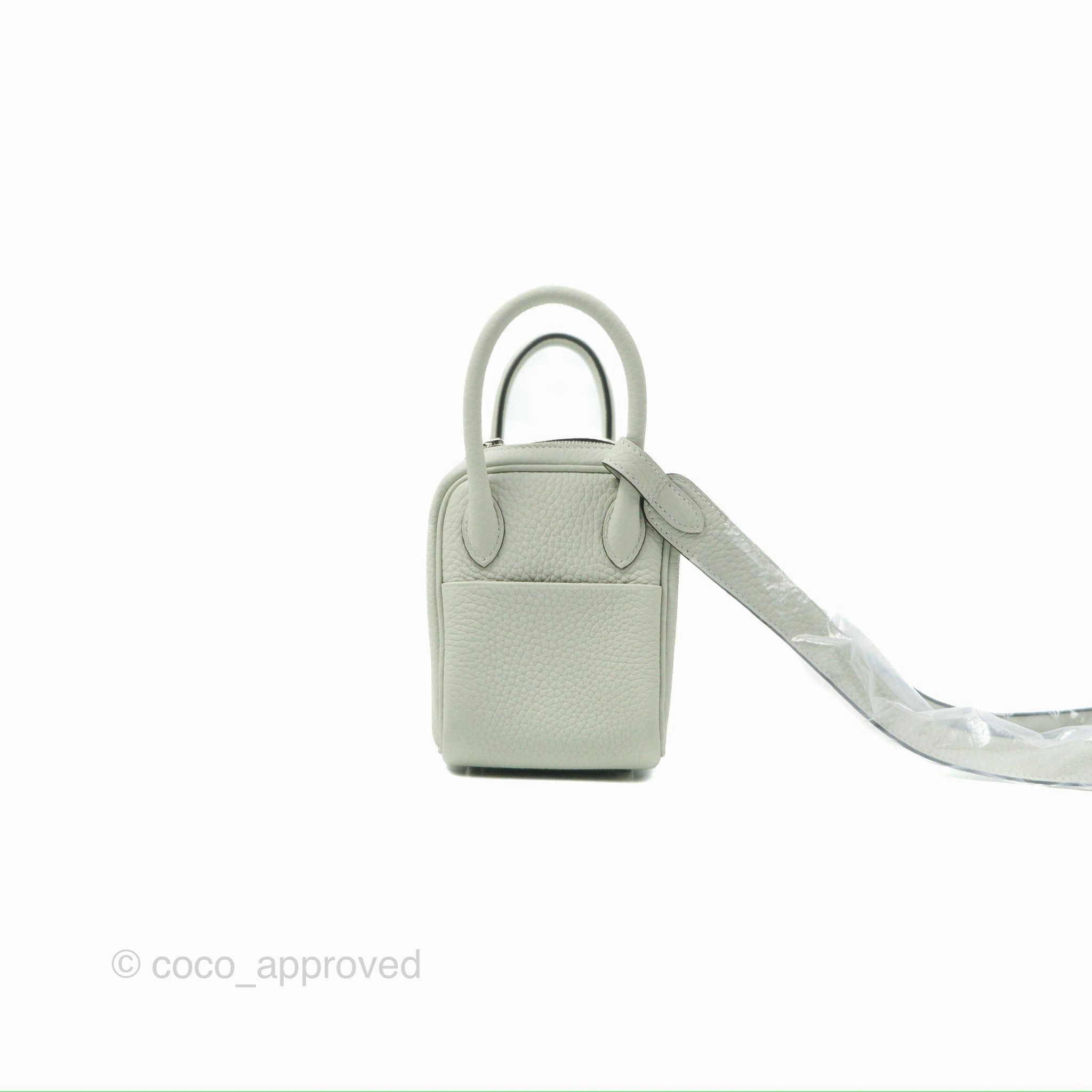 Herms Mini Lindy 20 Gris Neve Clemence Palladium Hardware