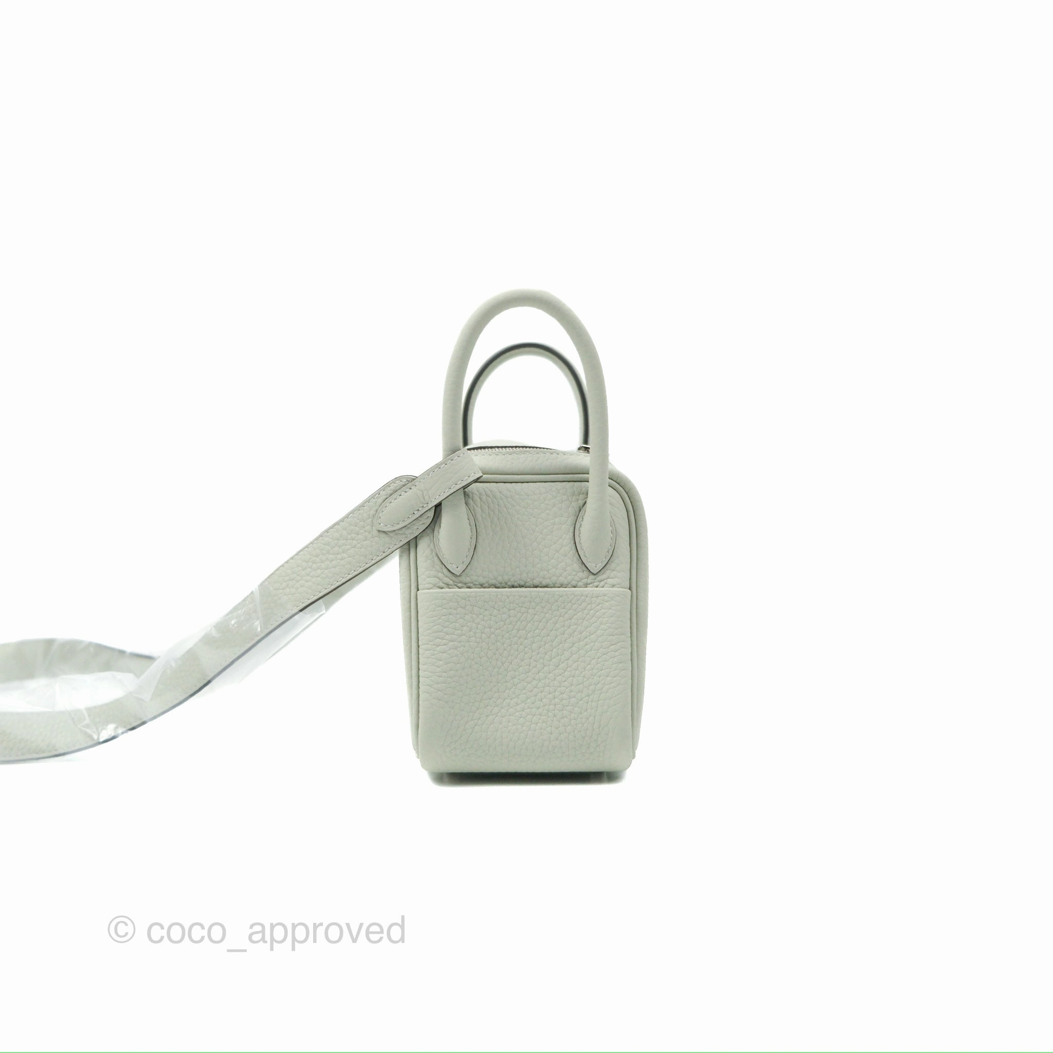Herms Mini Lindy 20 Gris Neve Clemence Palladium Hardware