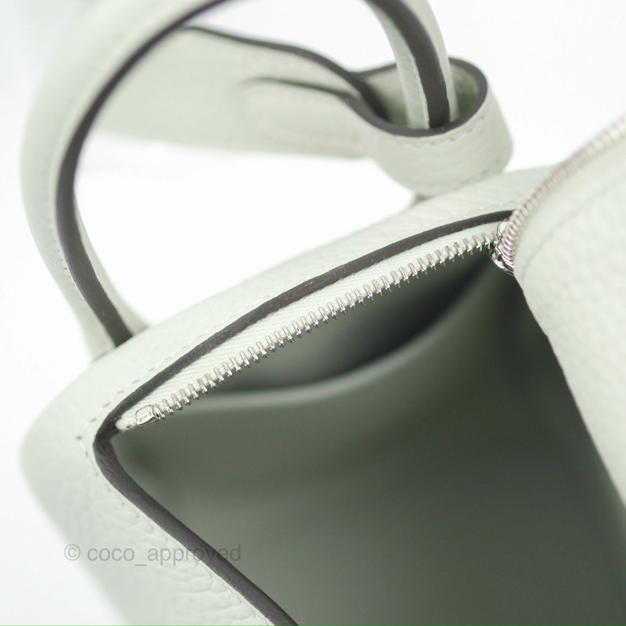 Herms Mini Lindy 20 Gris Neve Clemence Palladium Hardware
