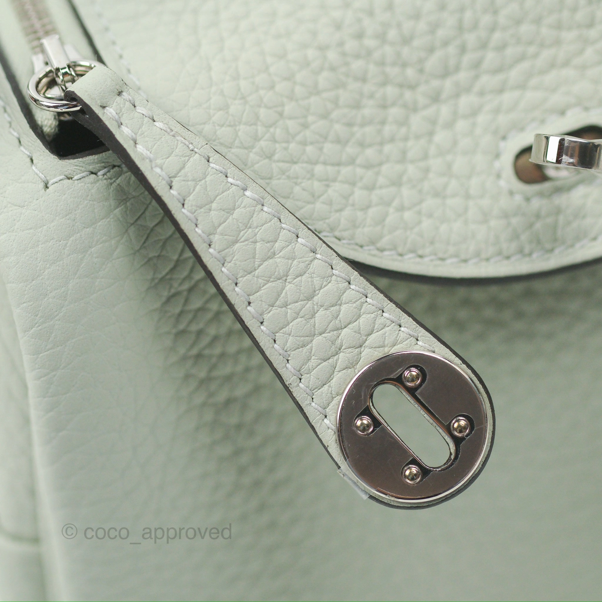 Herms Mini Lindy 20 Gris Neve Clemence Palladium Hardware