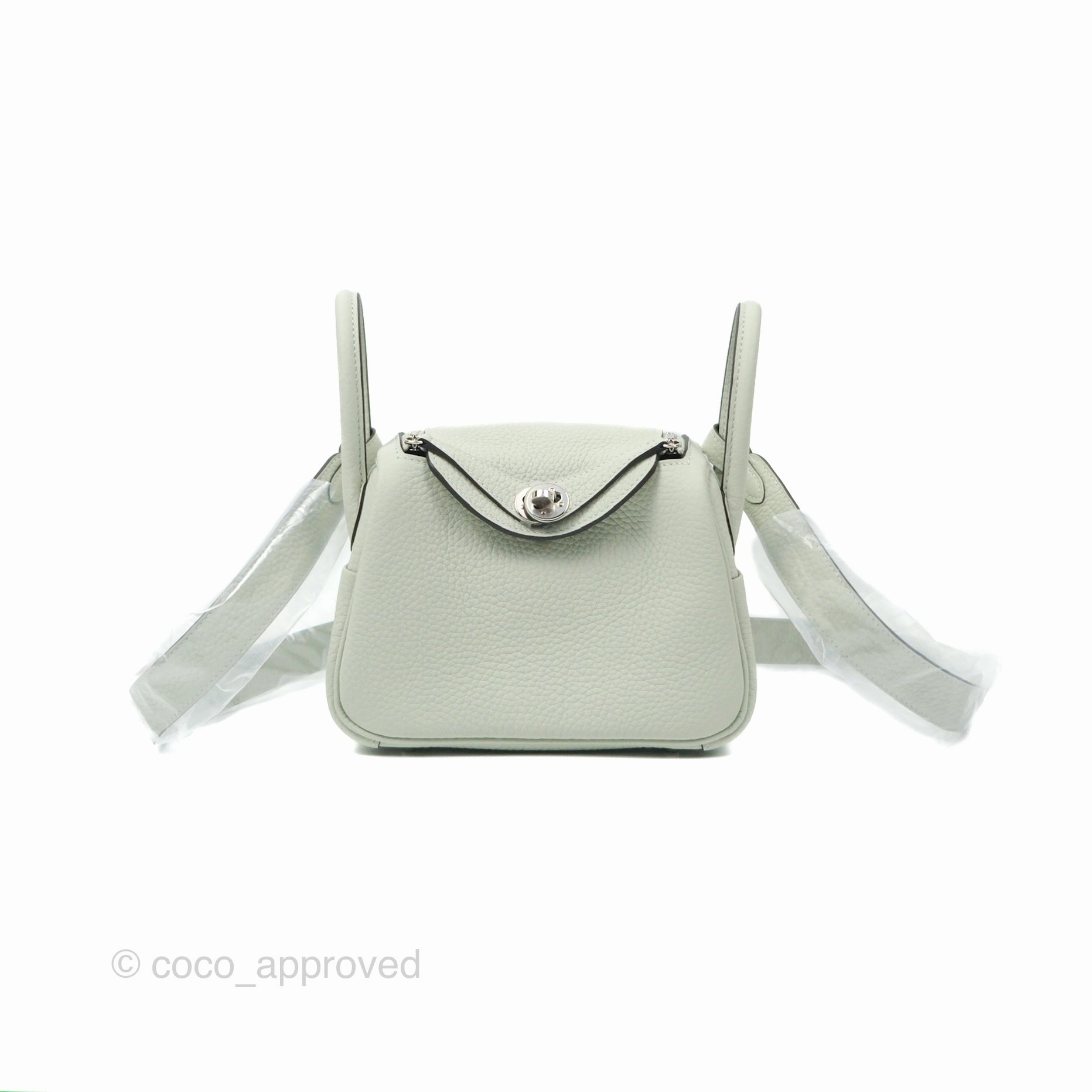 Herms Mini Lindy 20 Gris Neve Clemence Palladium Hardware