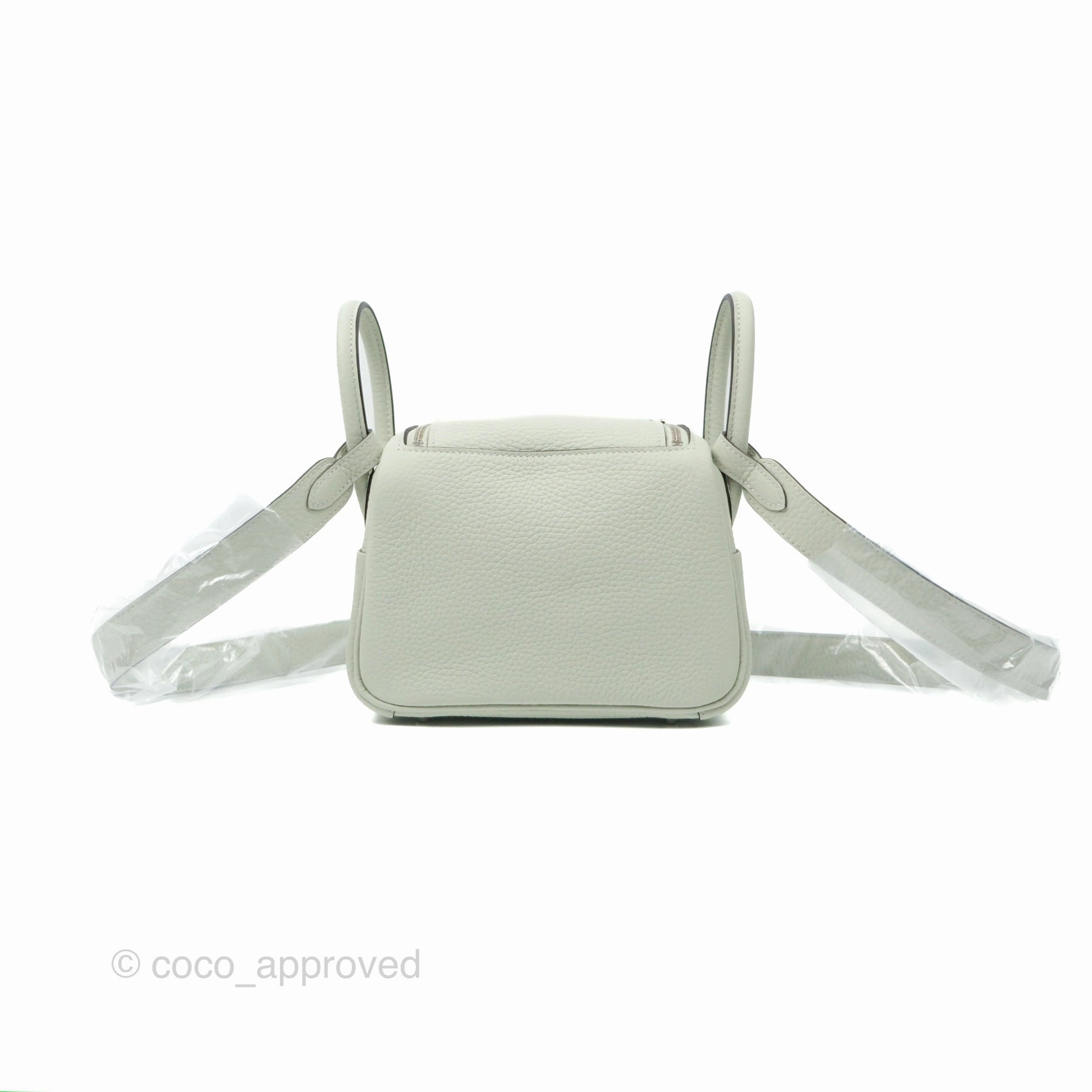 Herms Mini Lindy 20 Gris Neve Clemence Palladium Hardware