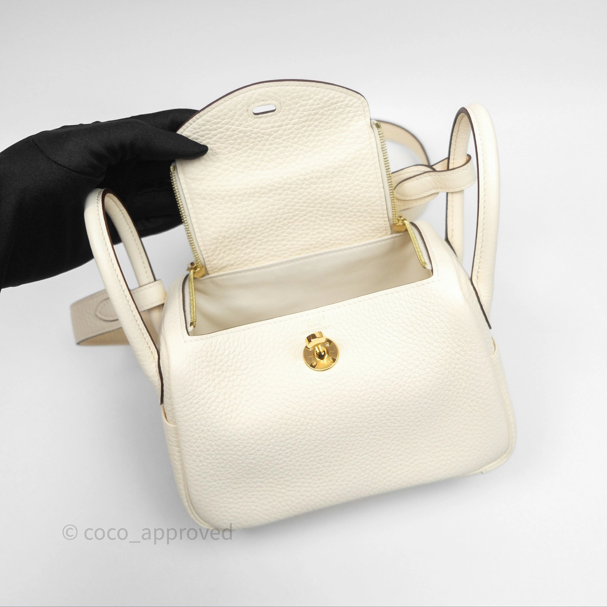 Herms Mini Lindy 20 Nata I2 Clemence Gold Hardware