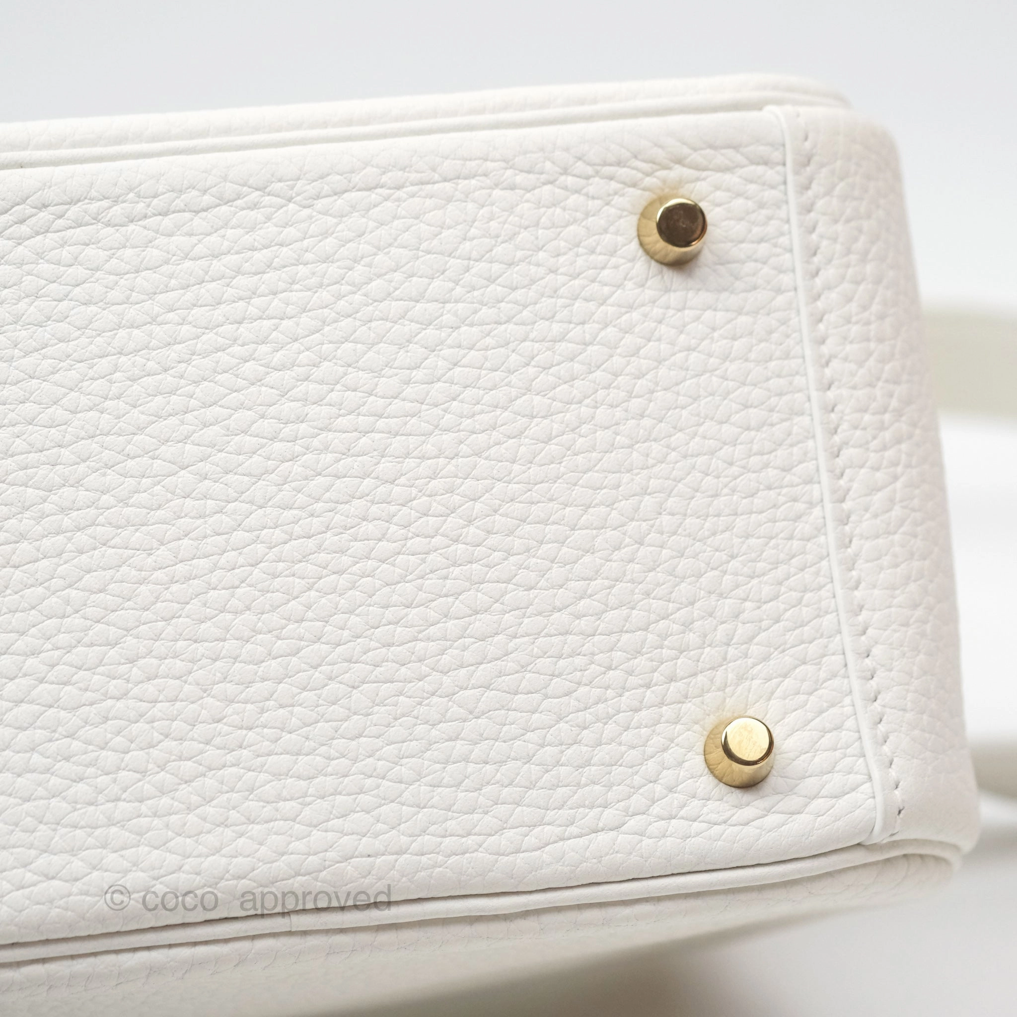 Herms Mini Lindy 20 New White 0U Clemence Gold Hardware