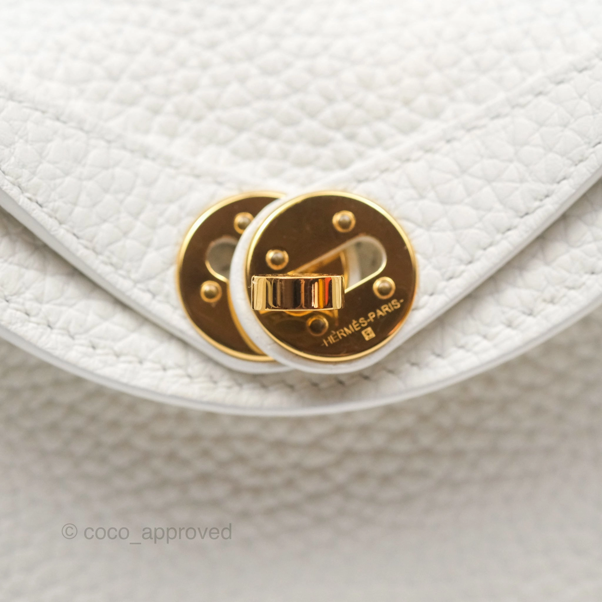 Herms Mini Lindy 20 New White 0U Clemence Gold Hardware