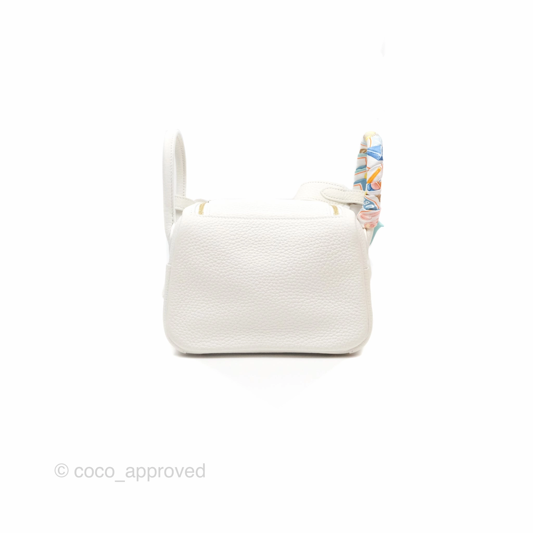Herms Mini Lindy 20 New White 0U Clemence Gold Hardware