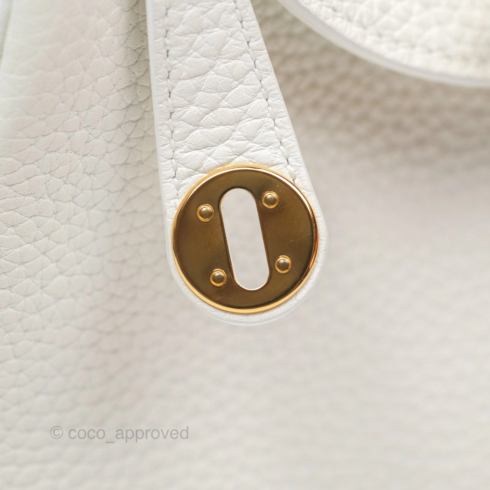 Herms Mini Lindy 20 New White 0U Clemence Gold Hardware