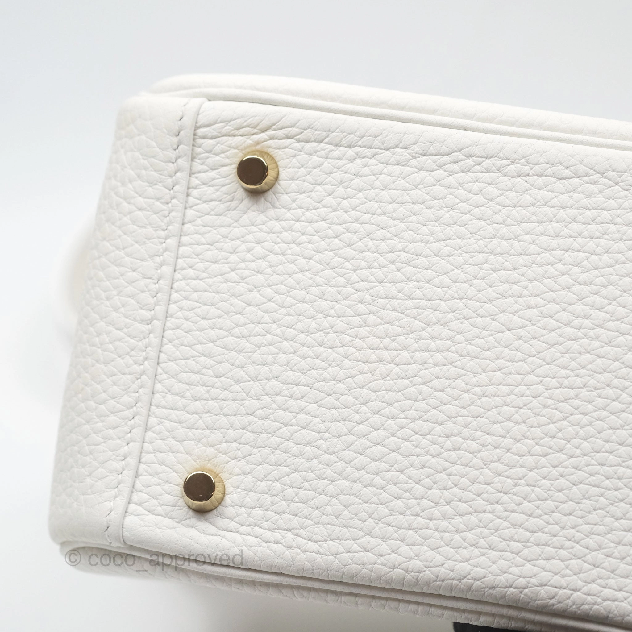 Herms Mini Lindy 20 New White 0U Clemence Gold Hardware