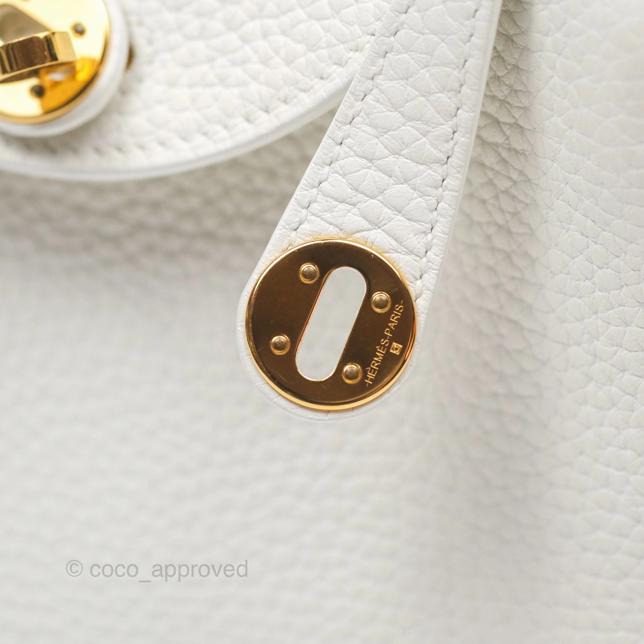 Herms Mini Lindy 20 New White 0U Clemence Gold Hardware