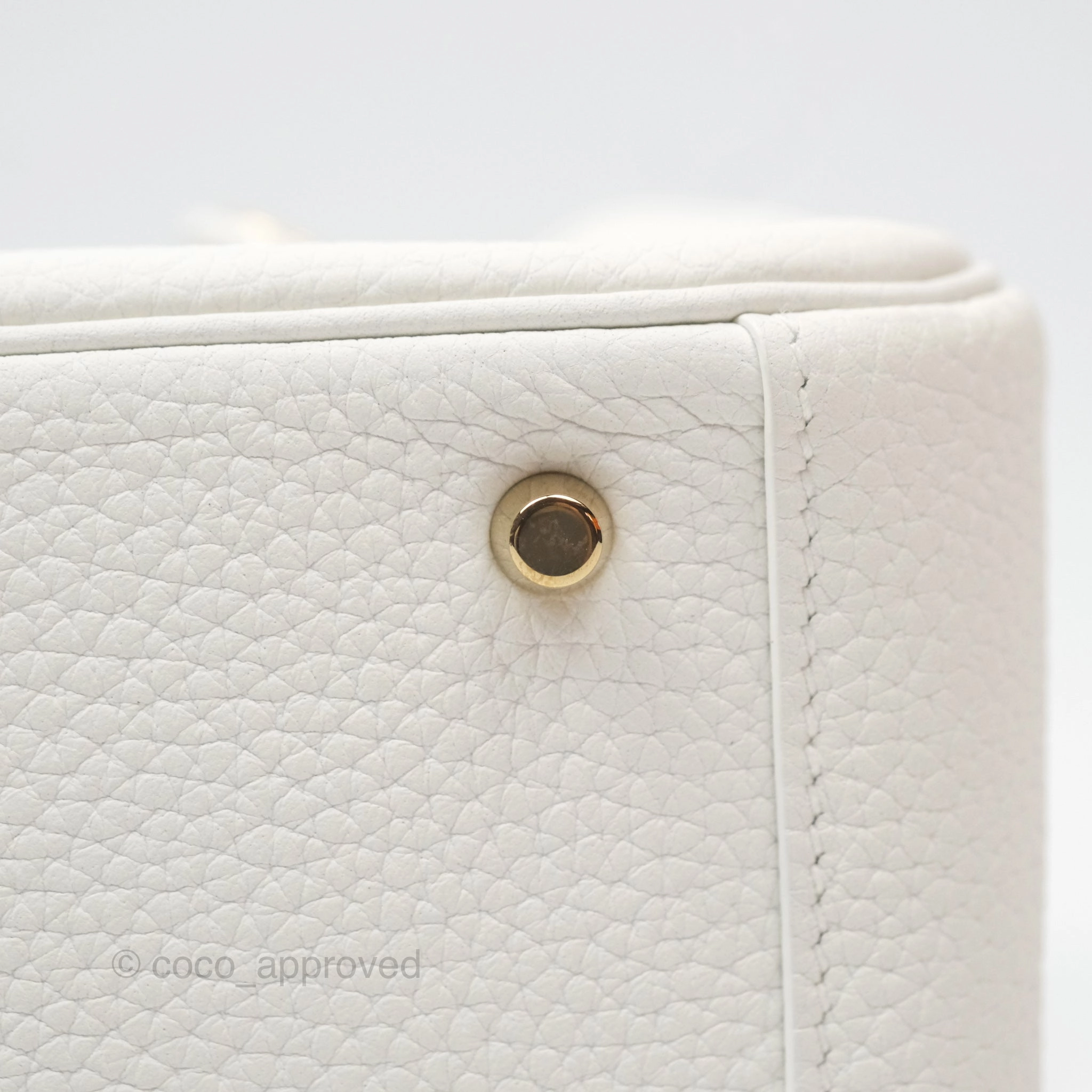 Herms Mini Lindy 20 New White 0U Clemence Gold Hardware