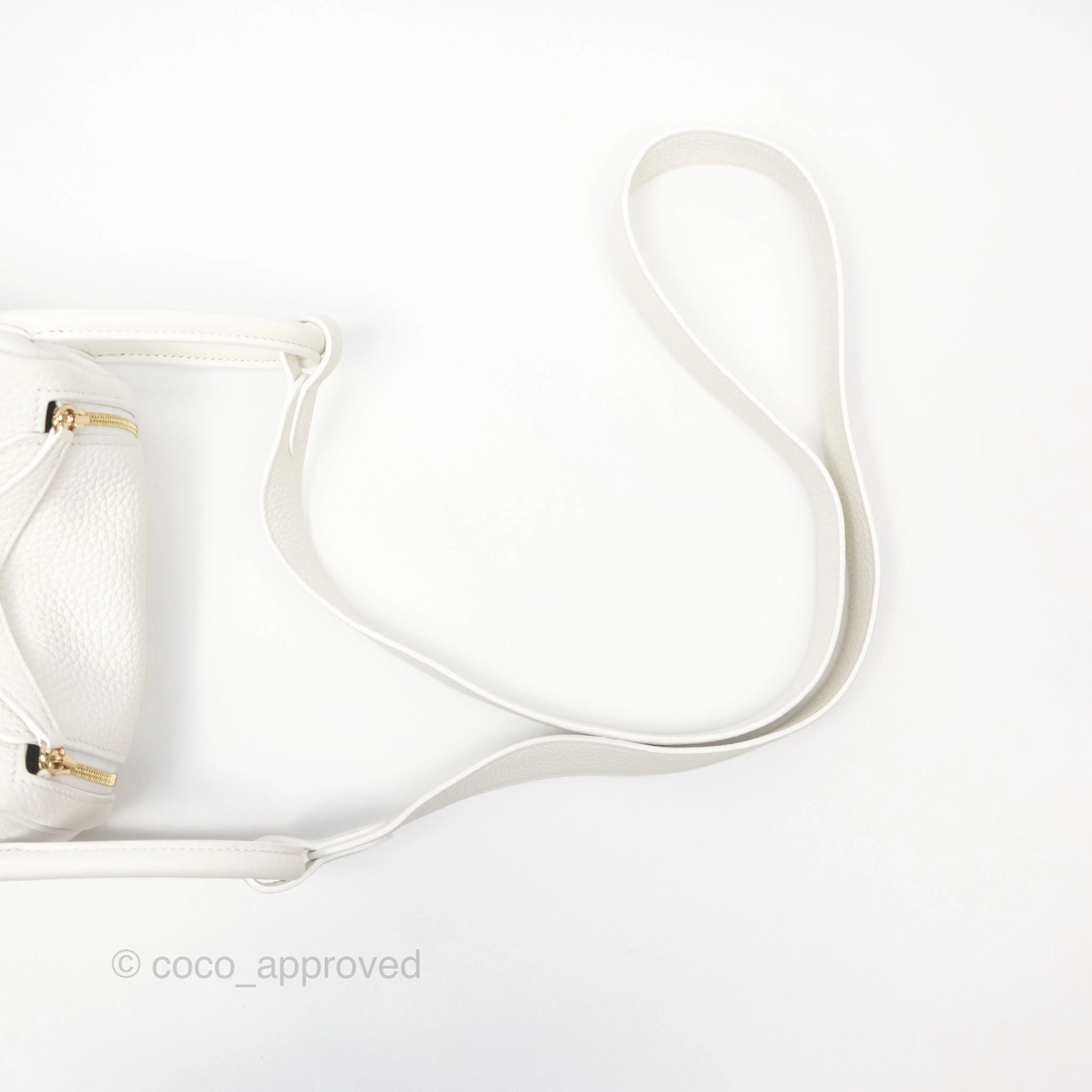 Herms Mini Lindy 20 New White 0U Clemence Gold Hardware