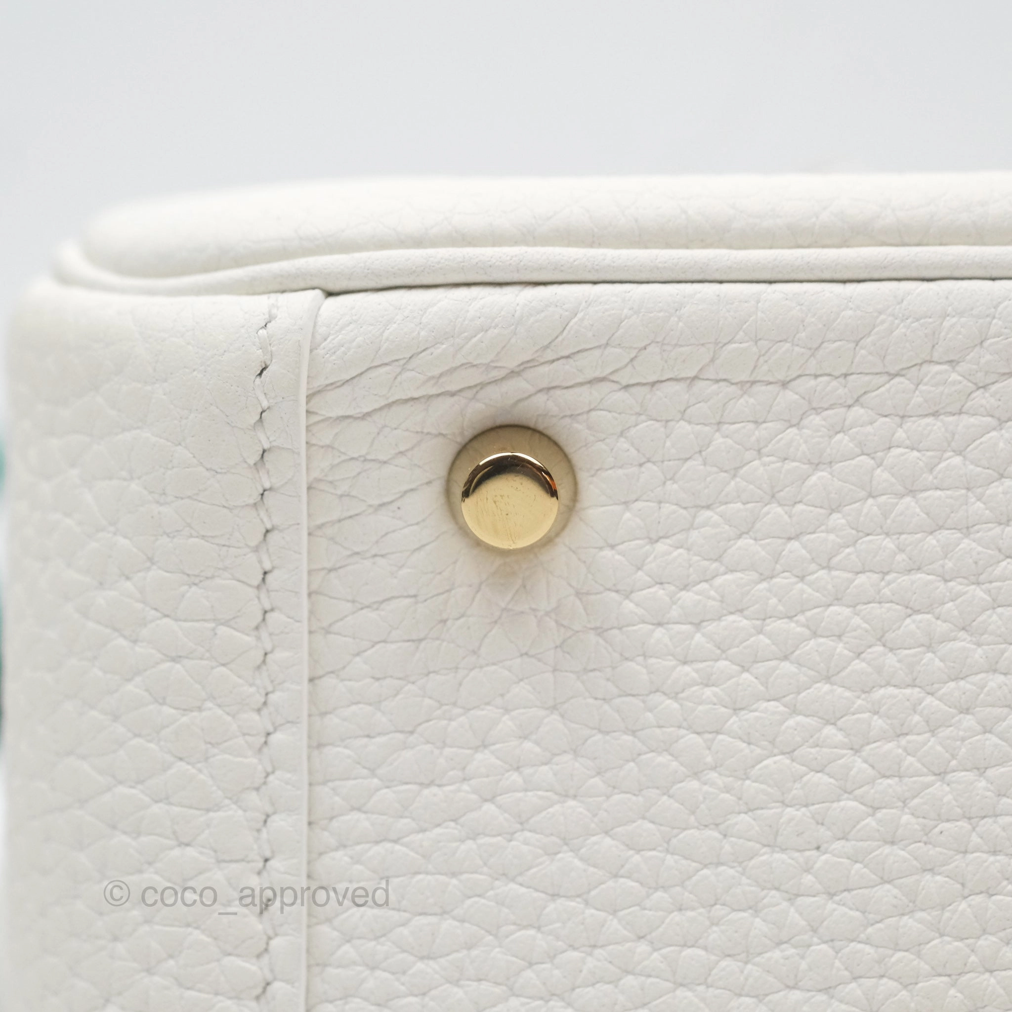 Herms Mini Lindy 20 New White 0U Clemence Gold Hardware
