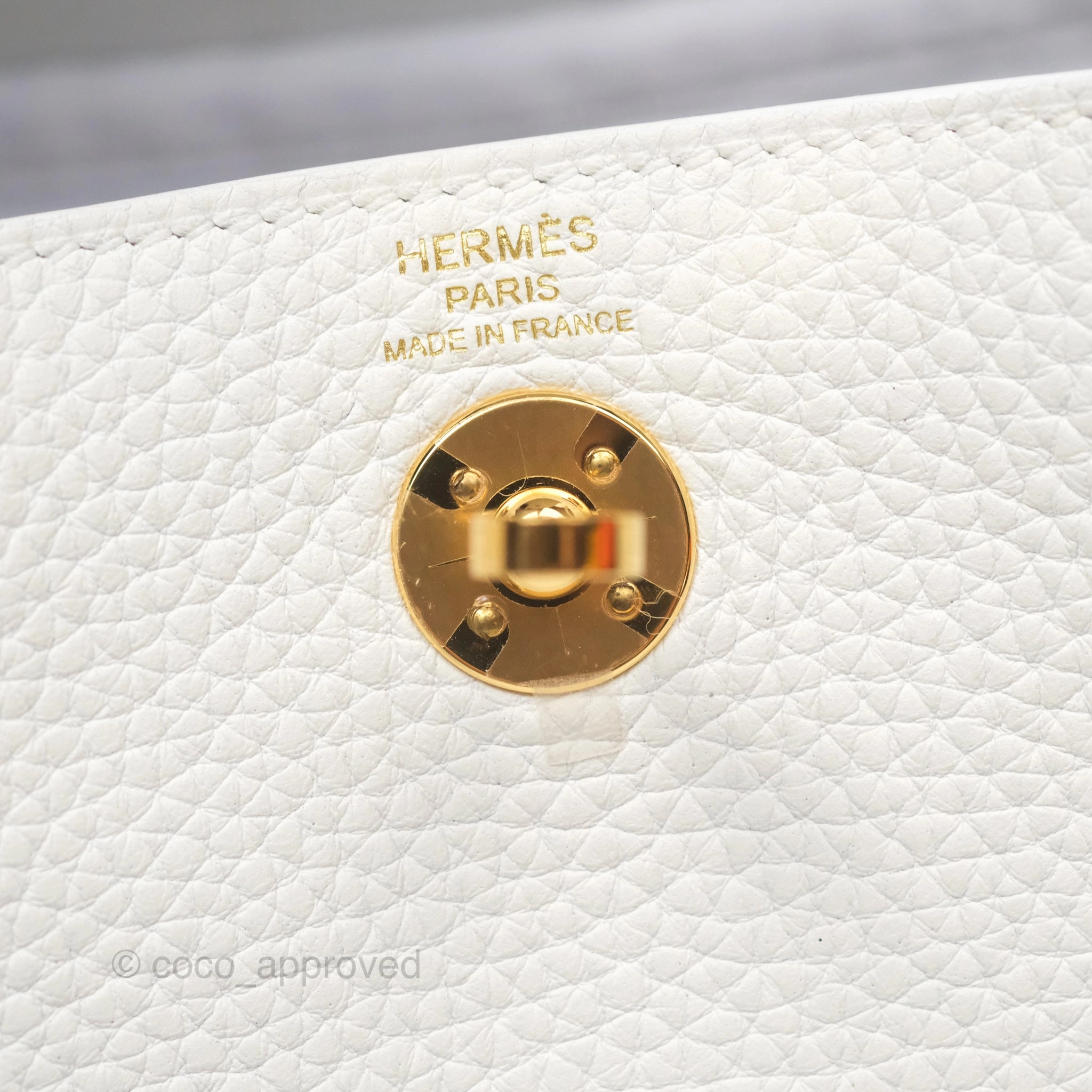 Herms Mini Lindy 20 New White 0U Clemence Gold Hardware
