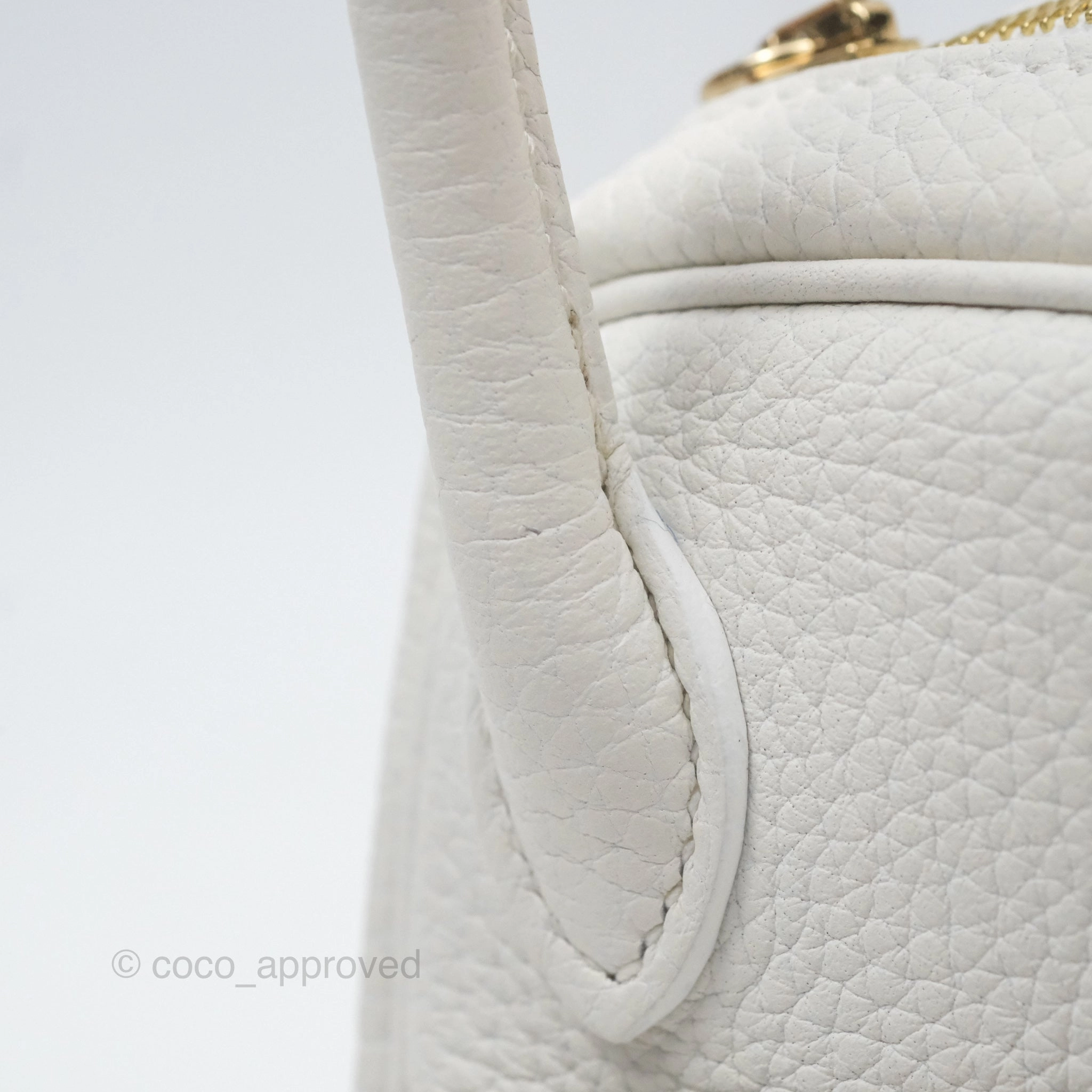 Herms Mini Lindy 20 New White 0U Clemence Gold Hardware