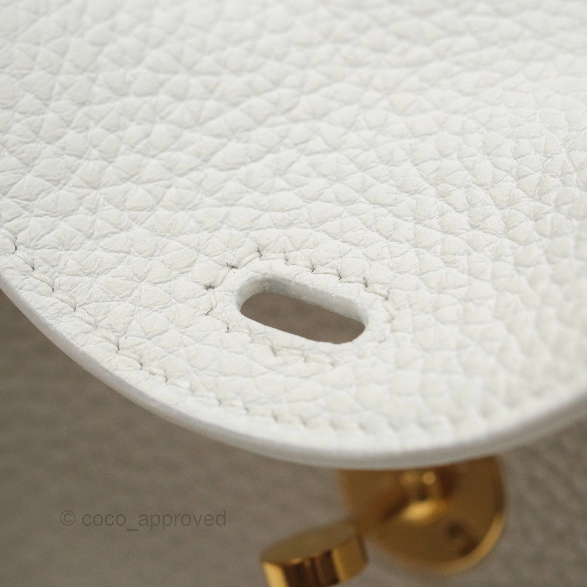 Herms Mini Lindy 20 New White 0U Clemence Gold Hardware