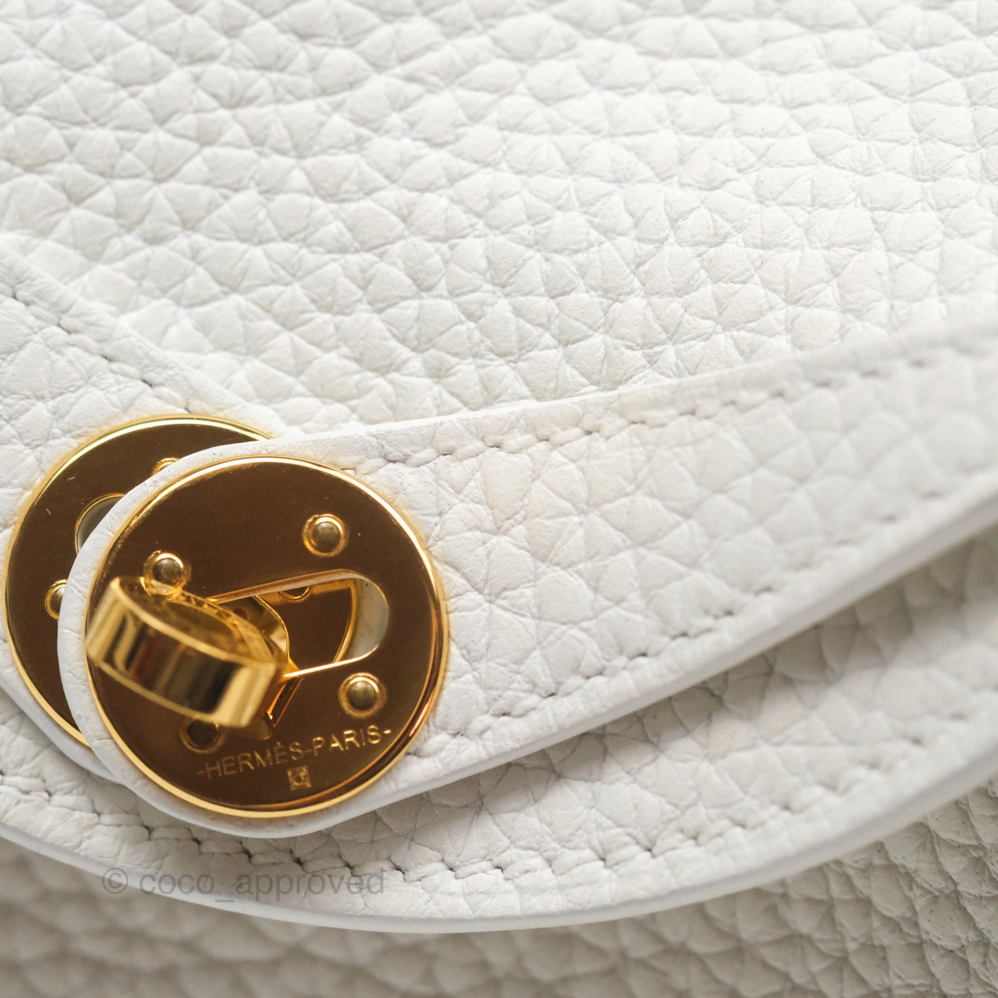 Herms Mini Lindy 20 New White 0U Clemence Gold Hardware