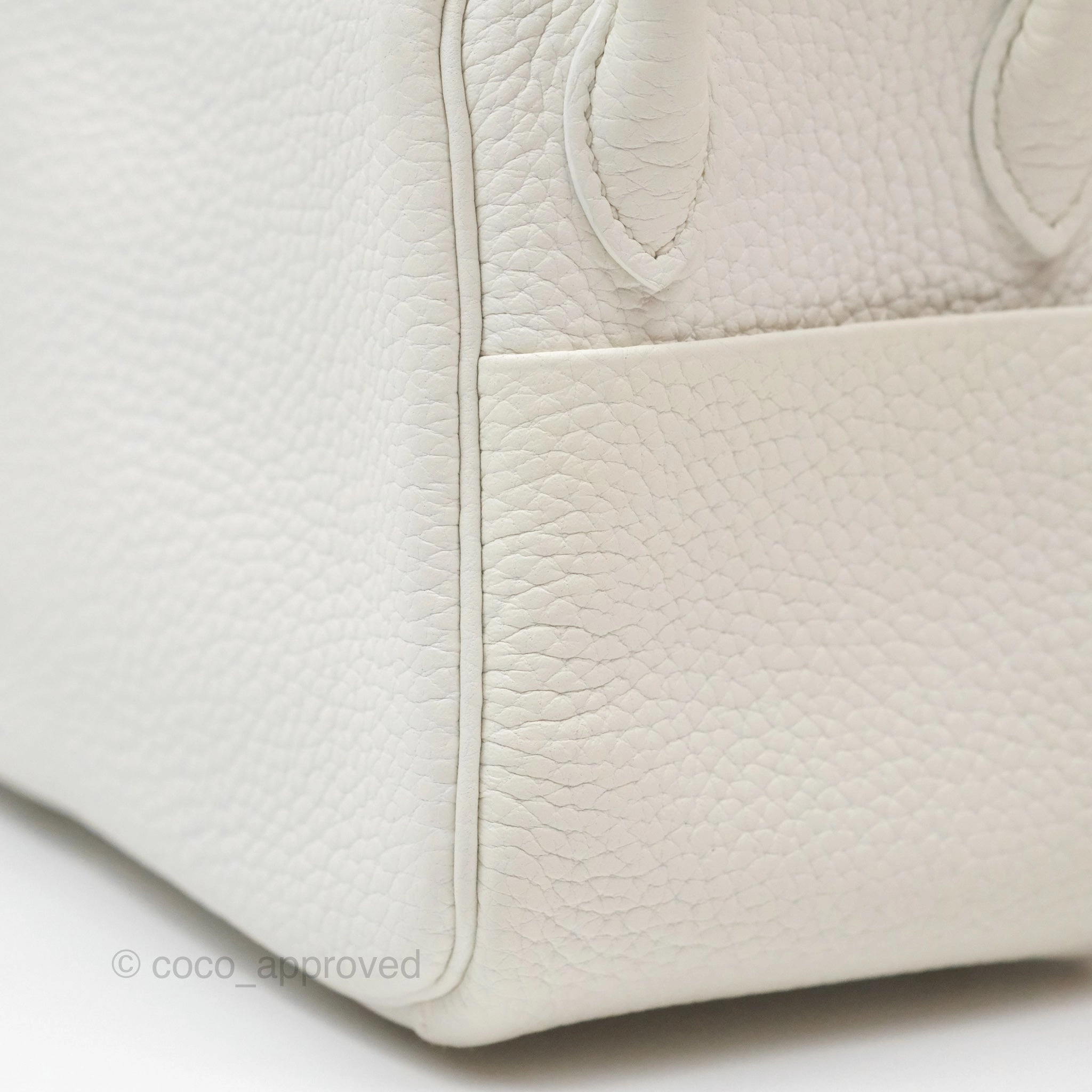 Herms Mini Lindy 20 New White 0U Clemence Gold Hardware