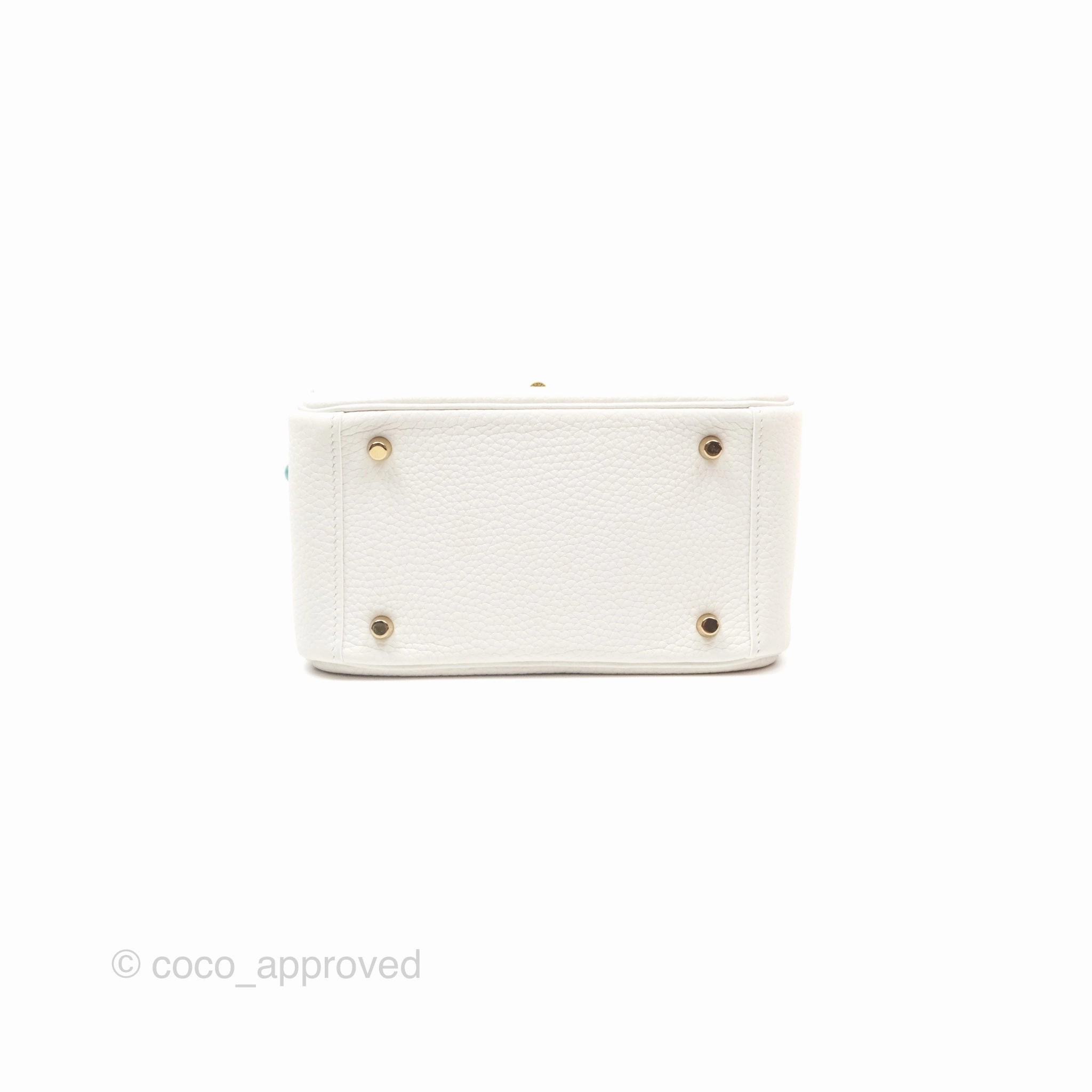 Herms Mini Lindy 20 New White 0U Clemence Gold Hardware