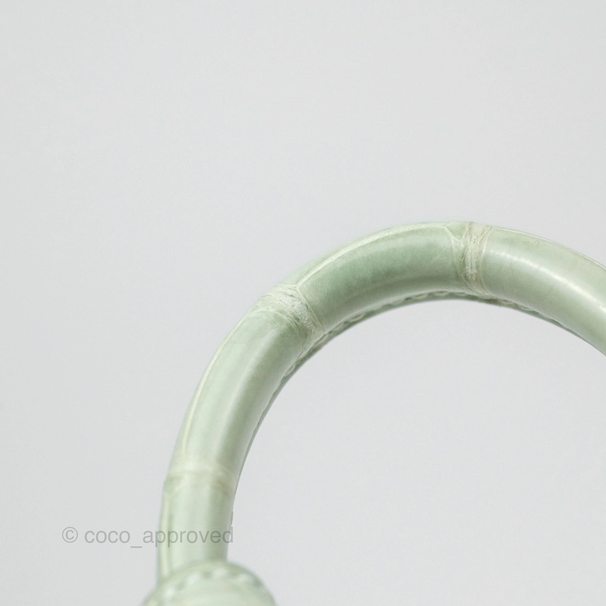 Herms Mini Lindy Touch Vert Fizz 0S Swift Alligator Handle Gold Hardware