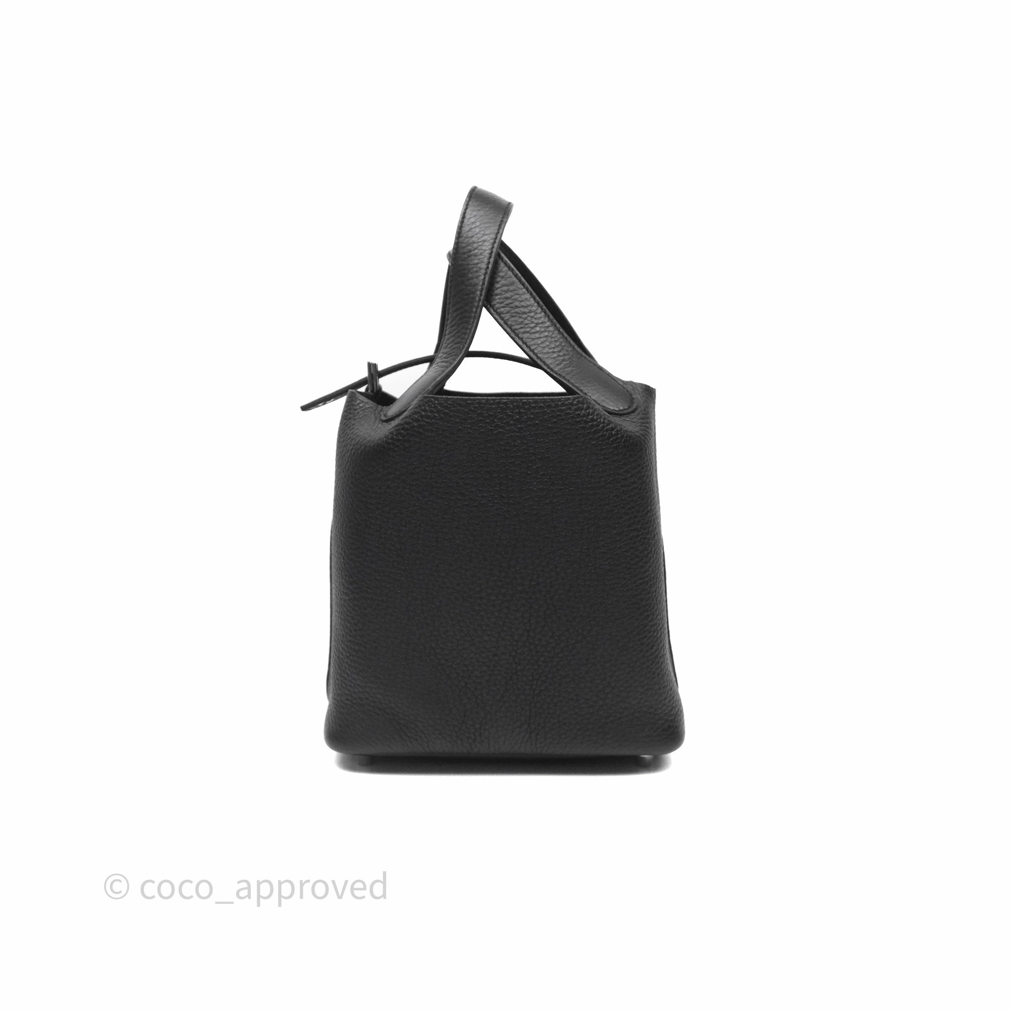 Herms Picotin 18 Black Noir 89 Clemence Palladium Hardware