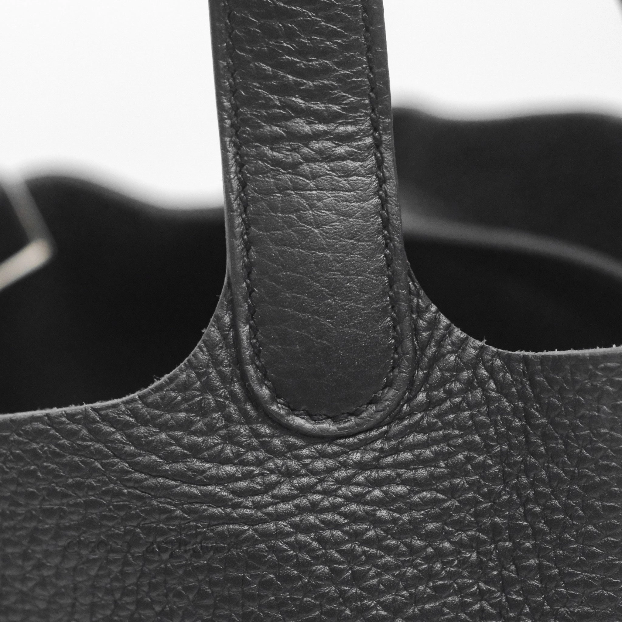 Herms Picotin 18 Black Noir 89 Clemence Palladium Hardware