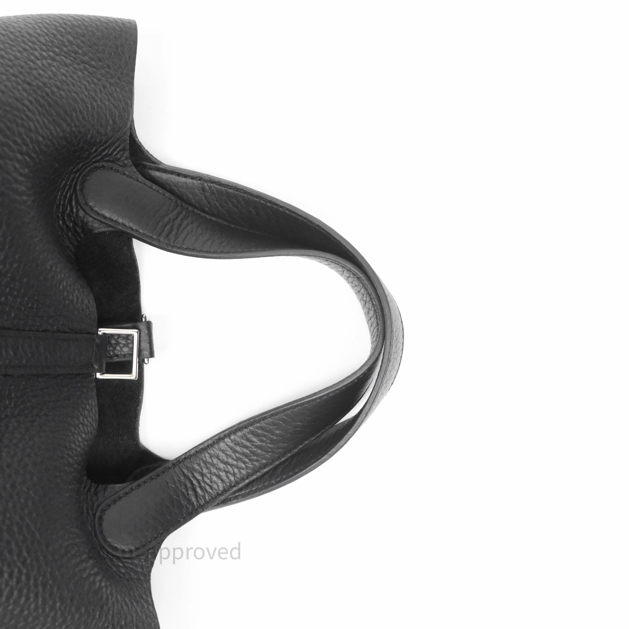 Herms Picotin 18 Black Noir 89 Clemence Palladium Hardware