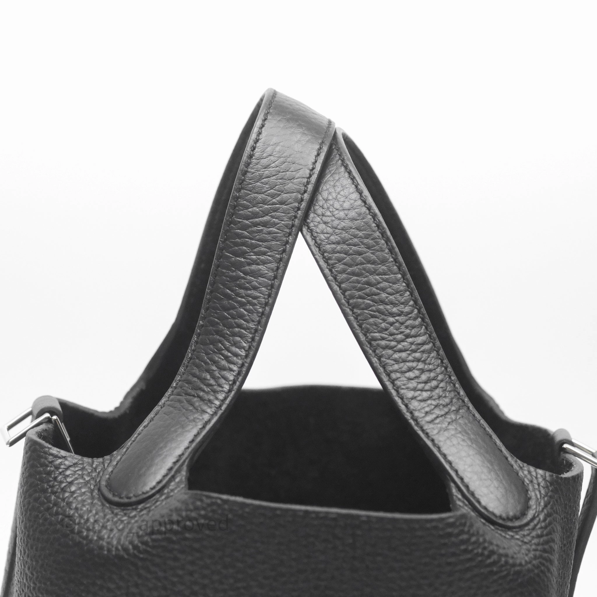 Herms Picotin 18 Black Noir 89 Clemence Palladium Hardware