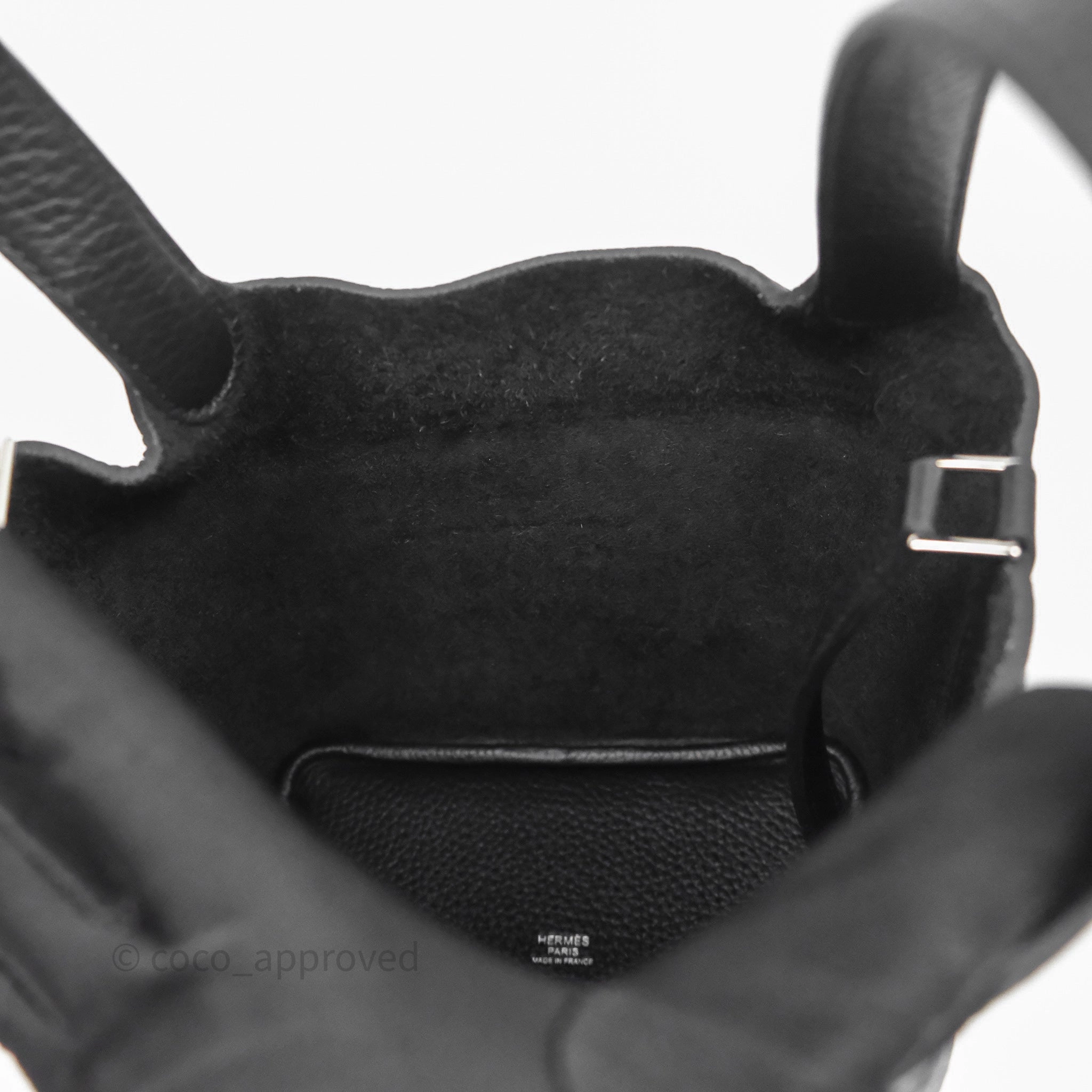 Herms Picotin 18 Black Noir 89 Clemence Palladium Hardware