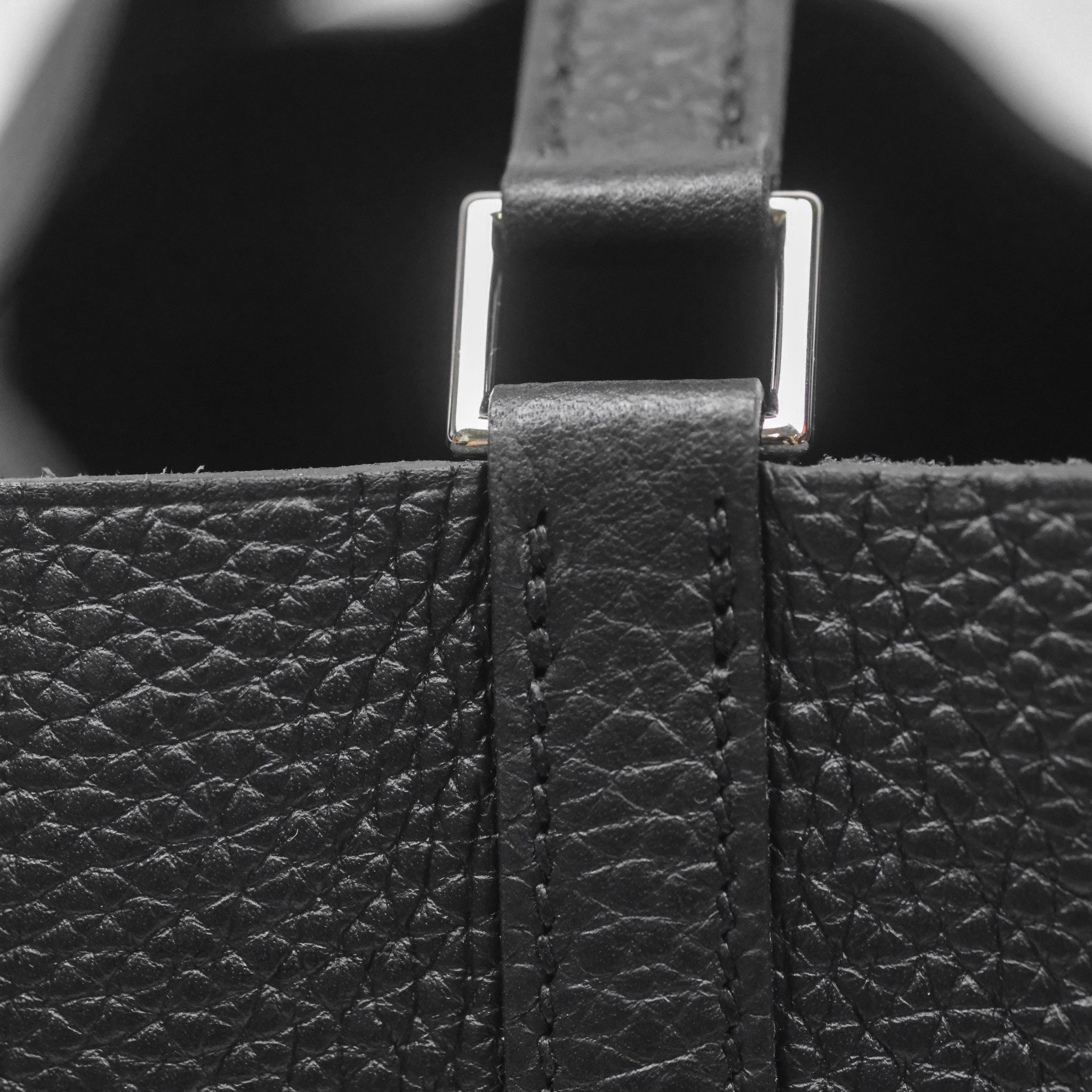 Herms Picotin 18 Black Noir 89 Clemence Palladium Hardware