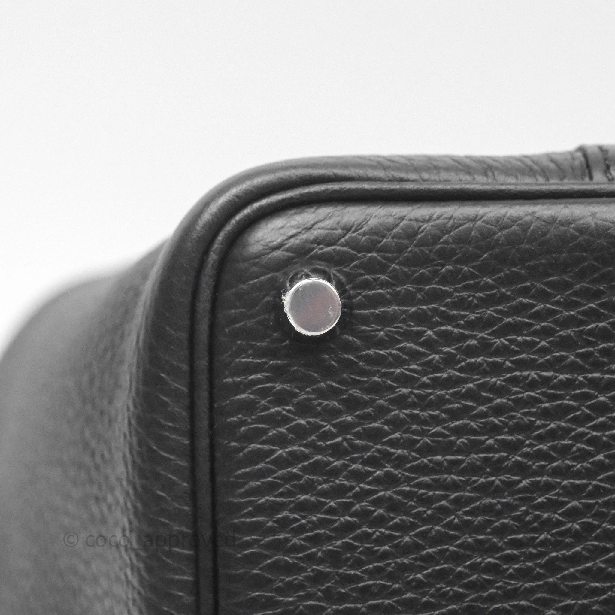 Herms Picotin 18 Black Noir 89 Clemence Palladium Hardware