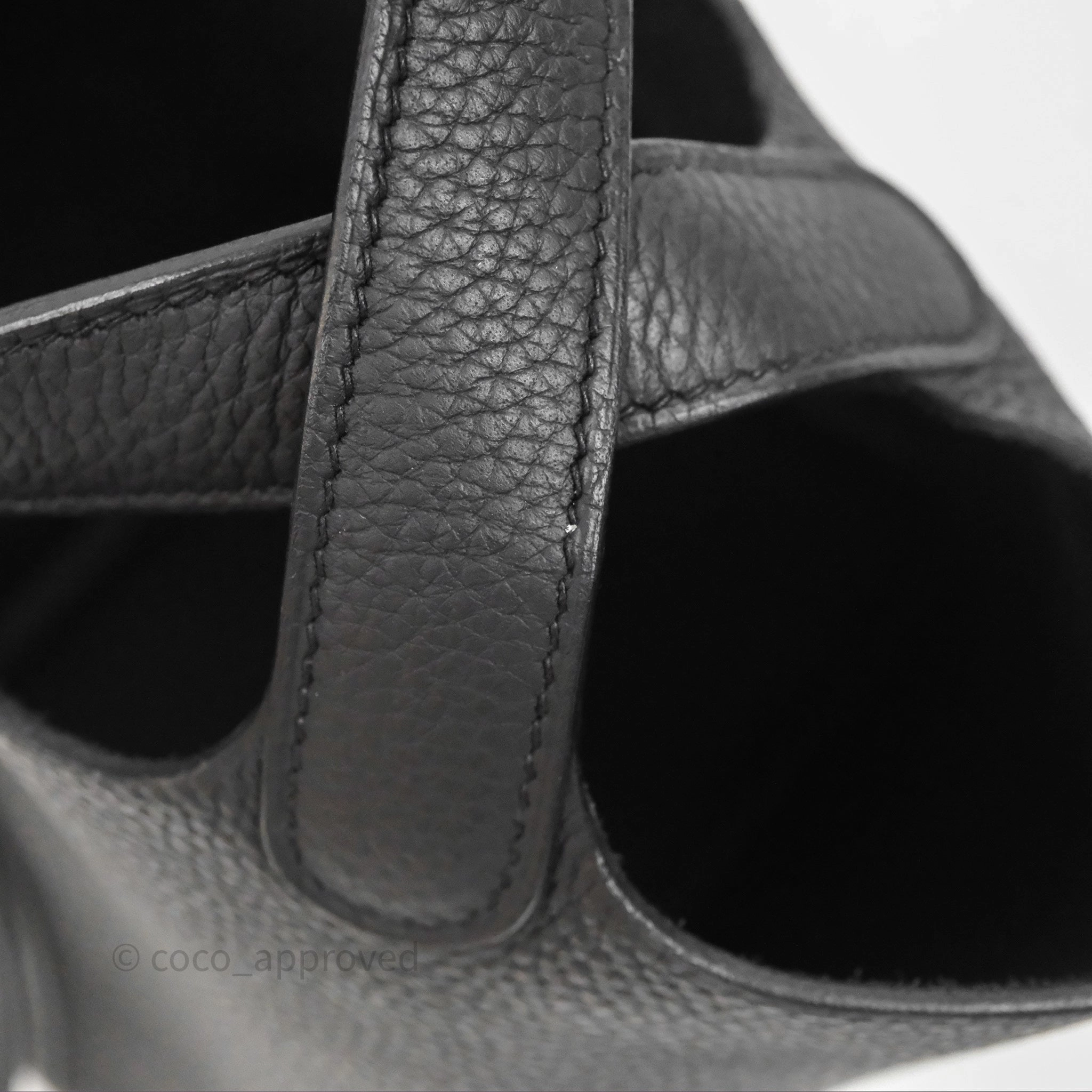 Herms Picotin 18 Black Noir Clemence So Black Hardware