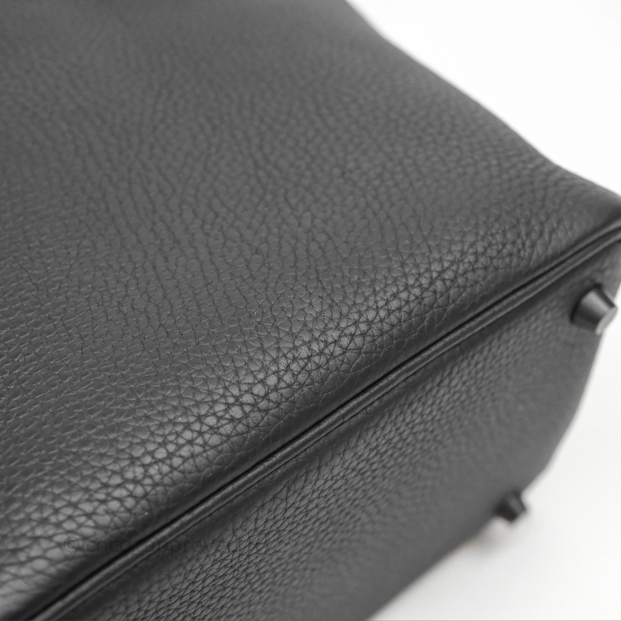 Herms Picotin 18 Black Noir Clemence So Black Hardware