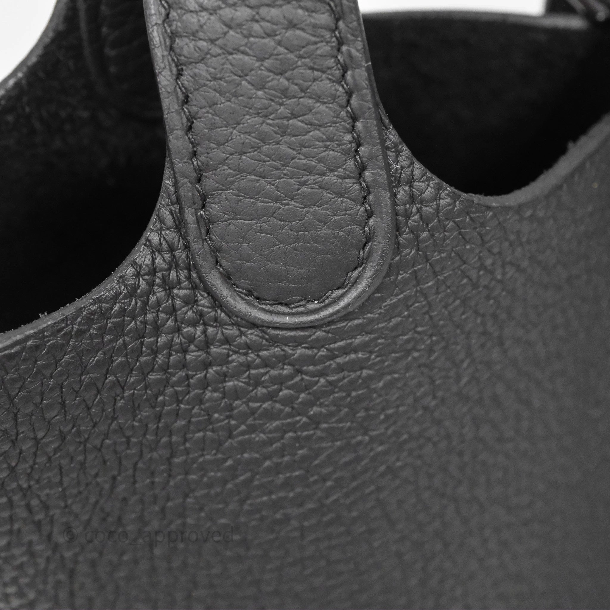 Herms Picotin 18 Black Noir Clemence So Black Hardware