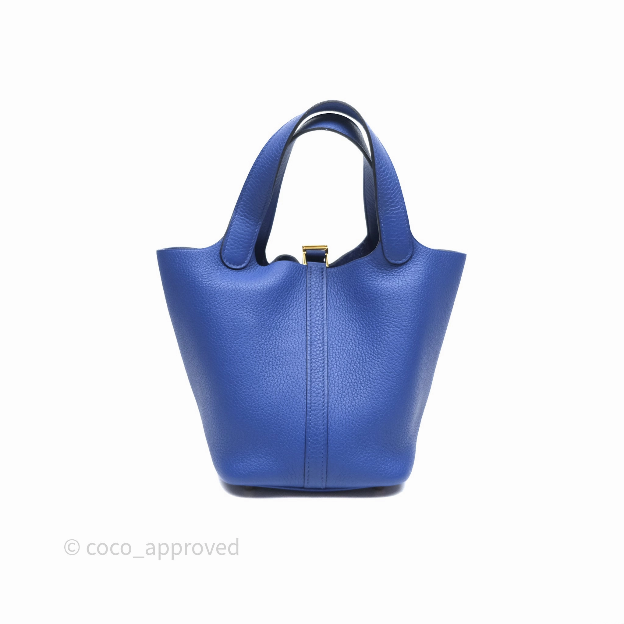 Herms Picotin 18 Bleu lectrique 7T Clemence Gold Hardware