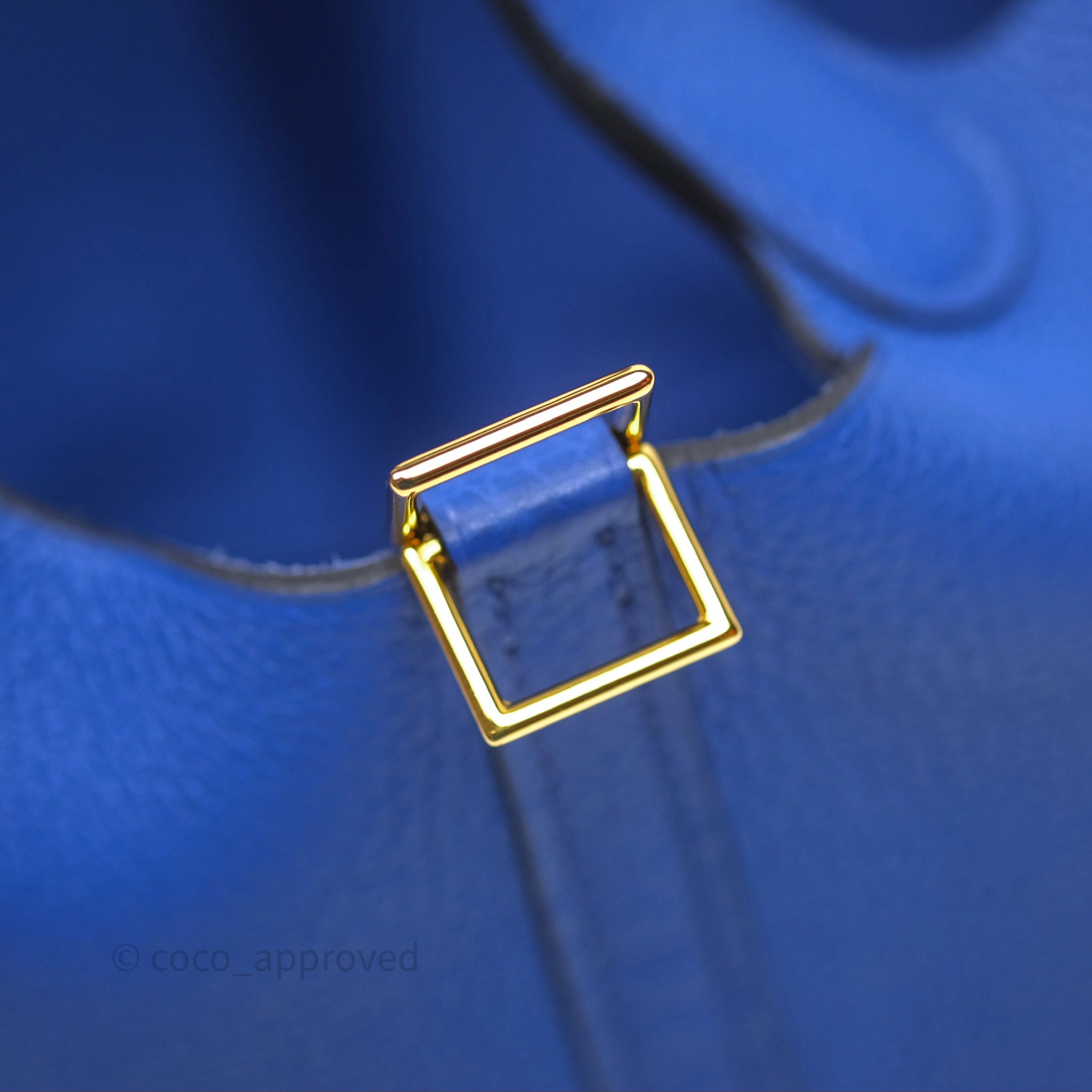 Herms Picotin 18 Bleu lectrique 7T Clemence Gold Hardware