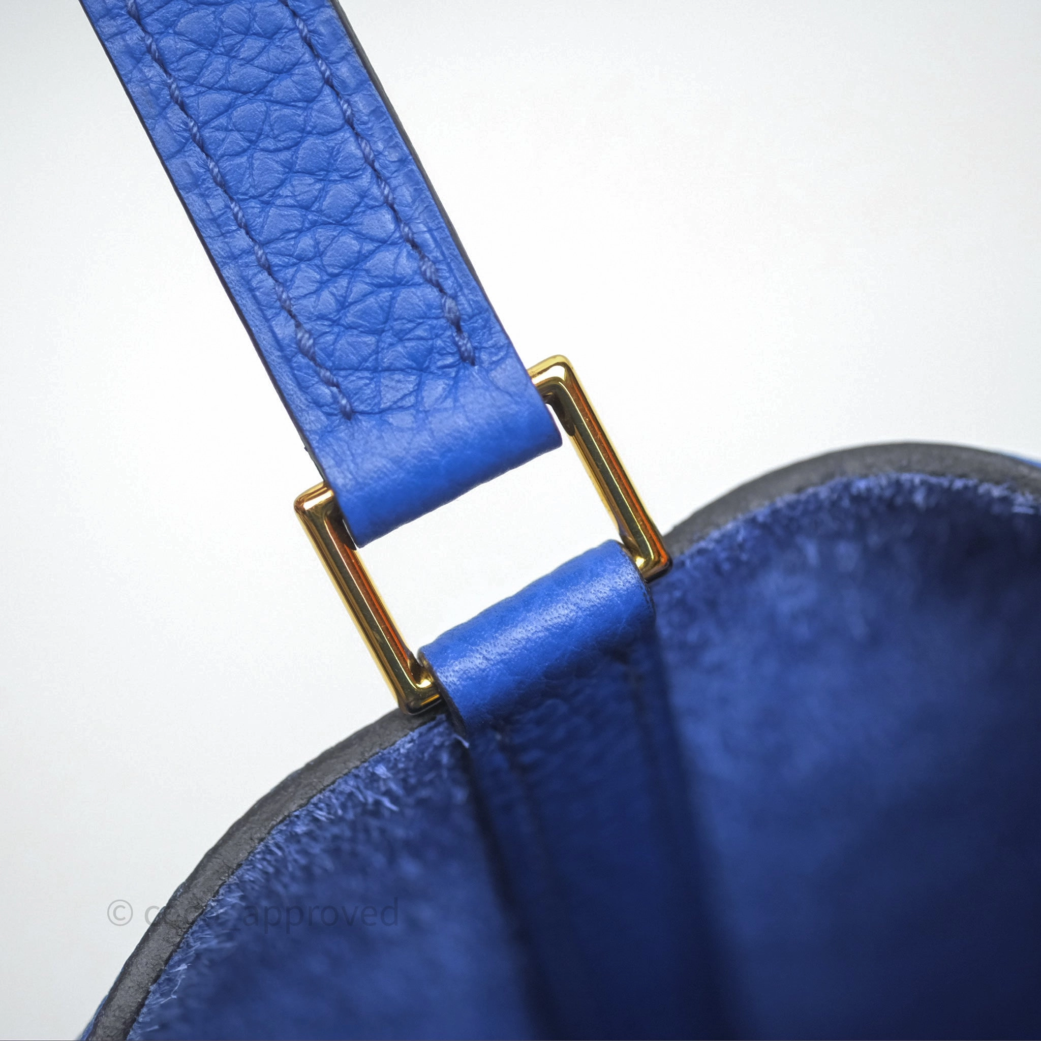 Herms Picotin 18 Bleu lectrique 7T Clemence Gold Hardware