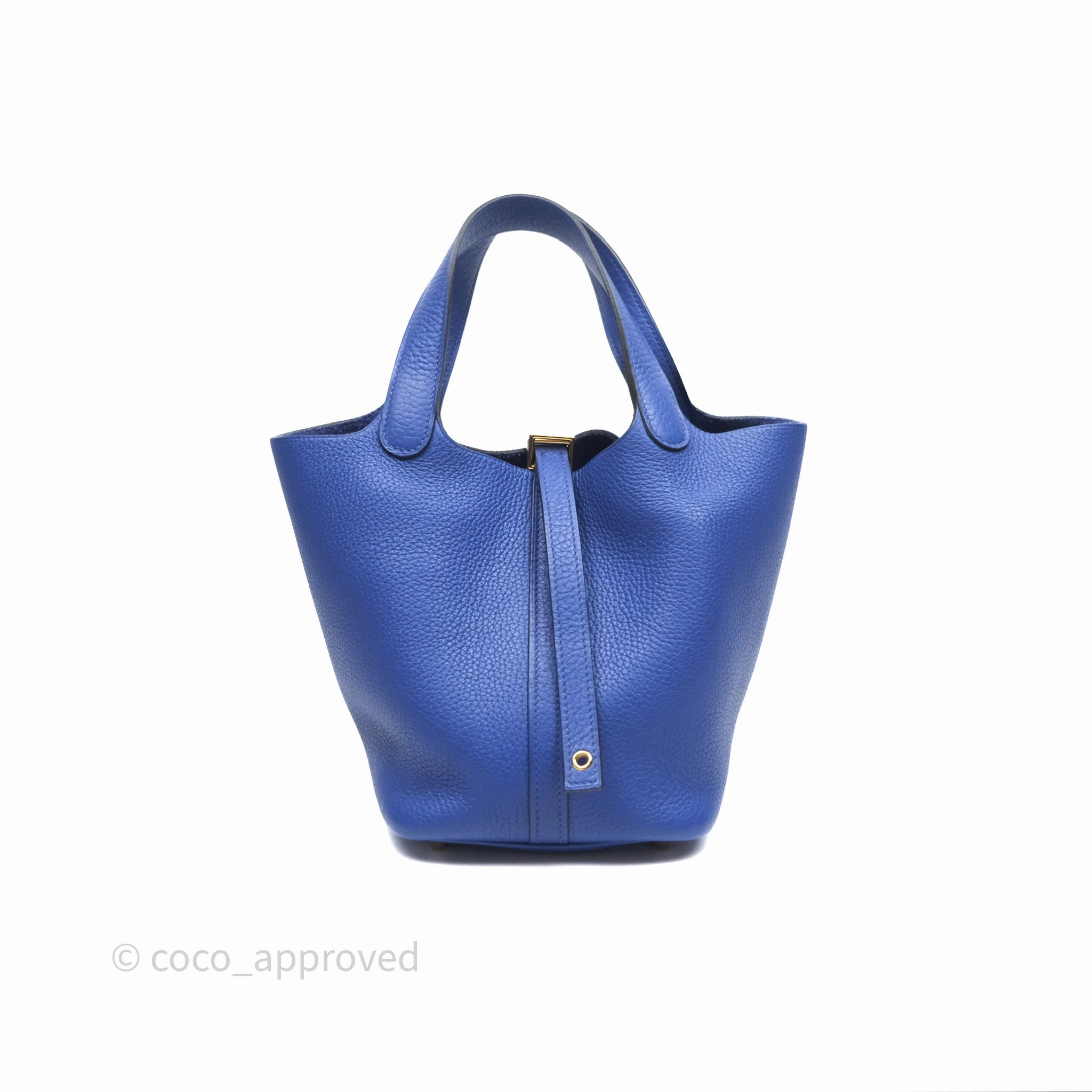 Herms Picotin 18 Bleu lectrique 7T Clemence Gold Hardware