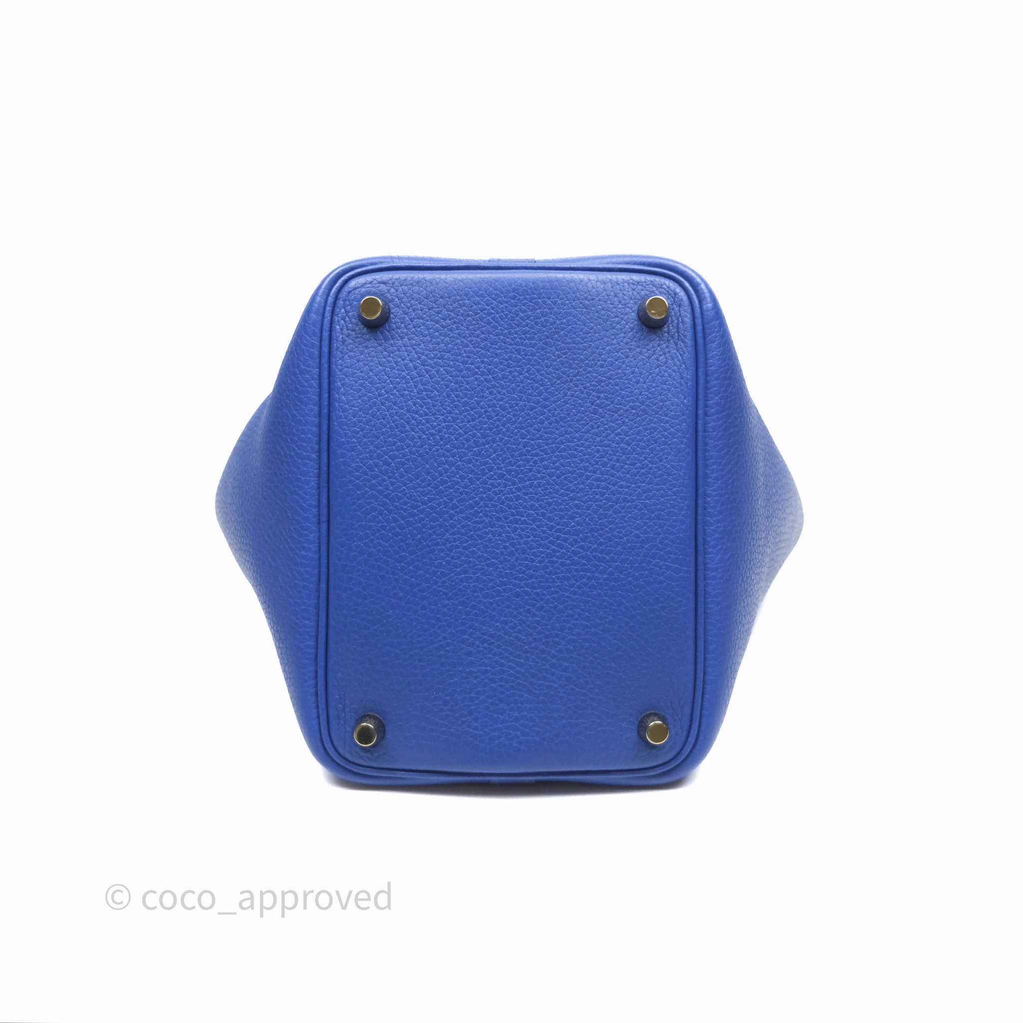 Herms Picotin 18 Bleu lectrique 7T Clemence Gold Hardware
