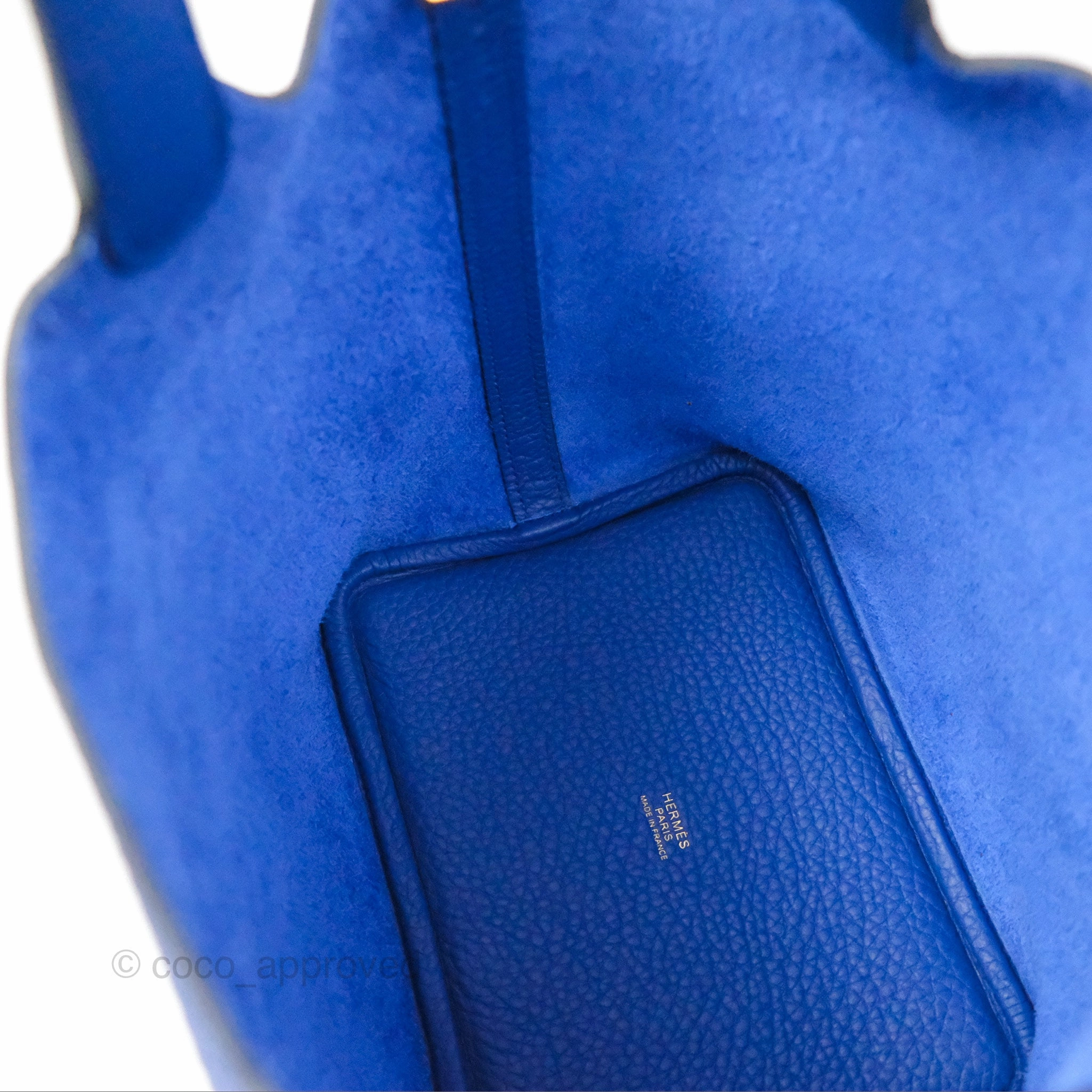 Herms Picotin 18 Bleu Royal Clemence Gold Hardware