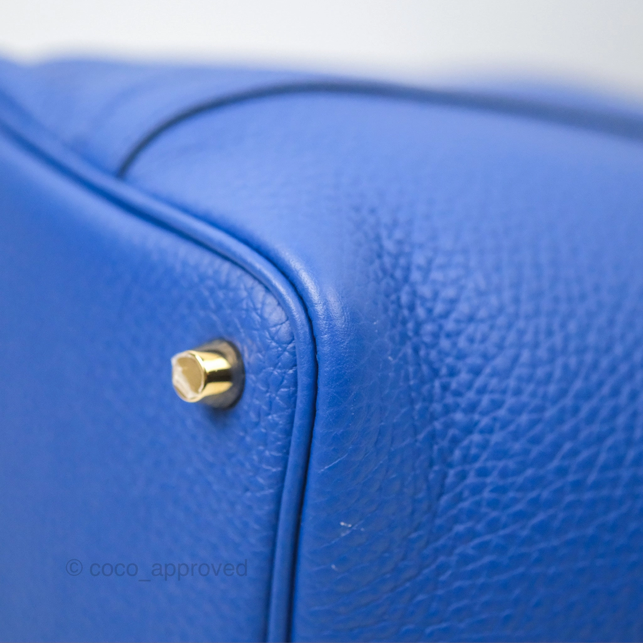 Herms Picotin 18 Bleu Royal Clemence Gold Hardware