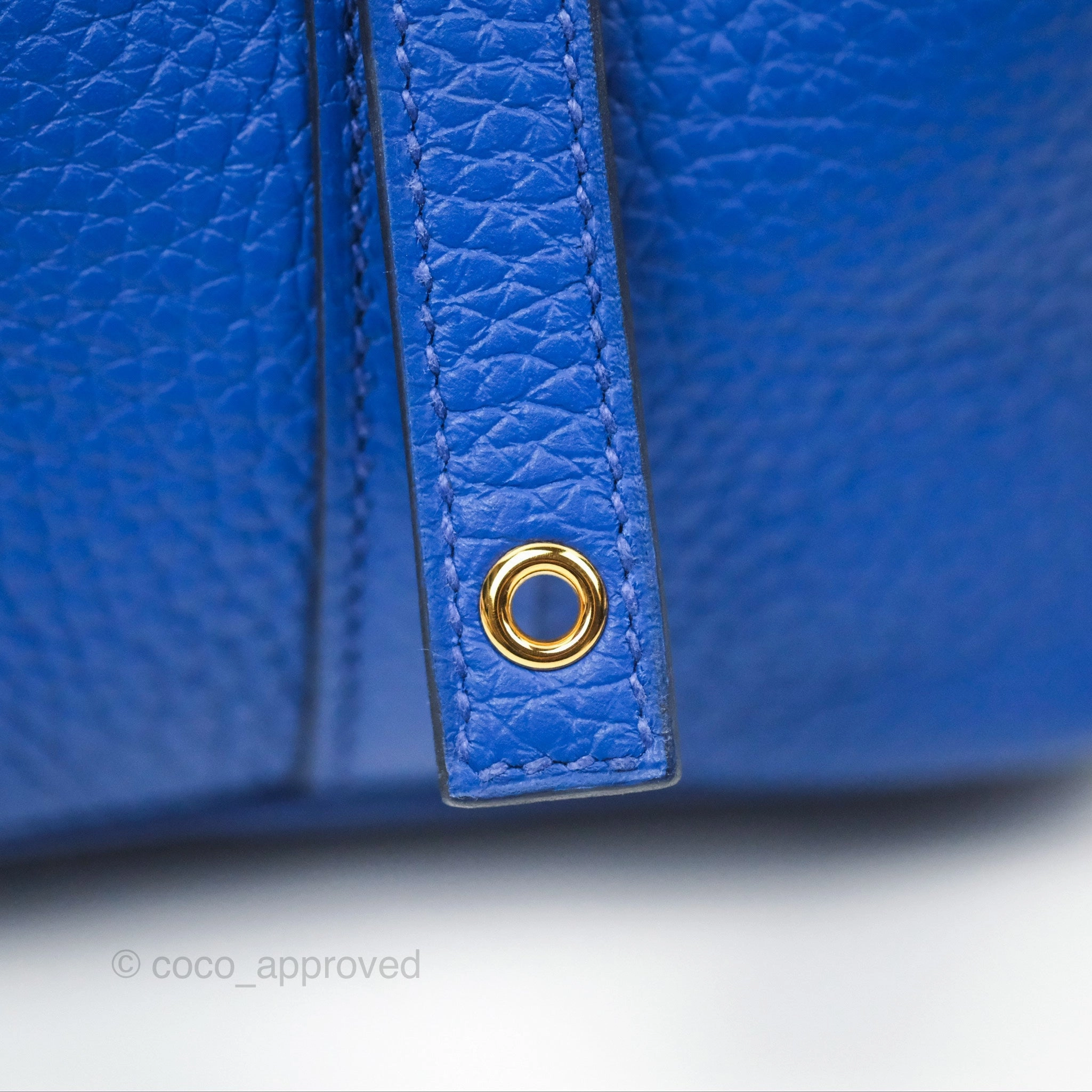 Herms Picotin 18 Bleu Royal Clemence Gold Hardware