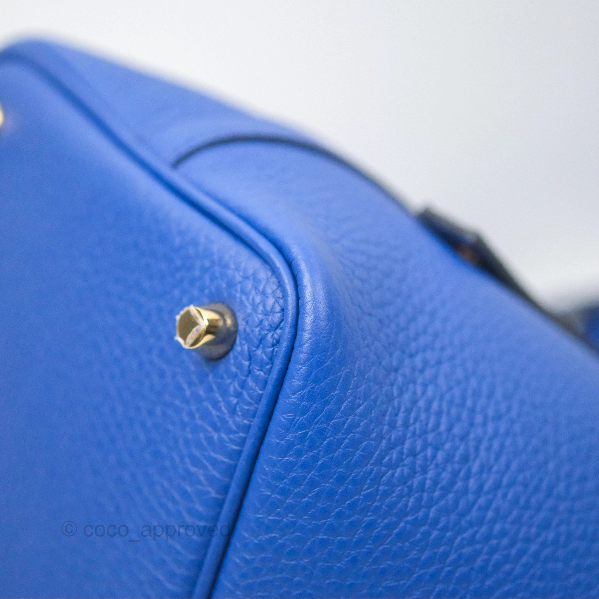 Herms Picotin 18 Bleu Royal Clemence Gold Hardware