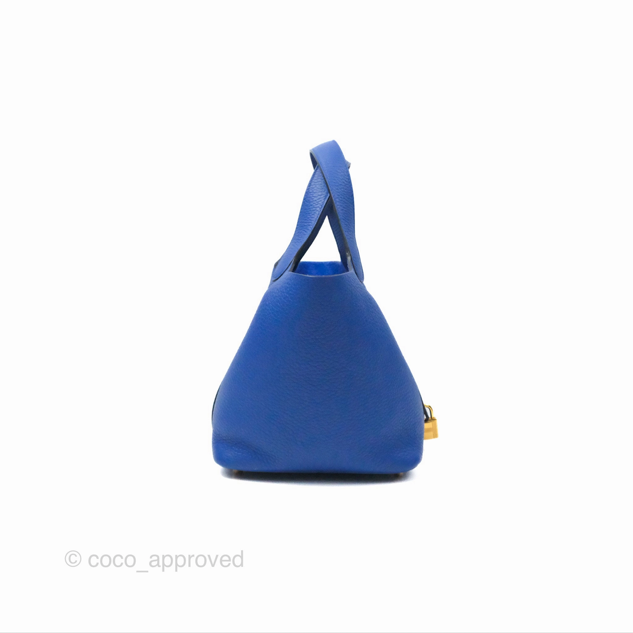 Herms Picotin 18 Bleu Royal Clemence Gold Hardware