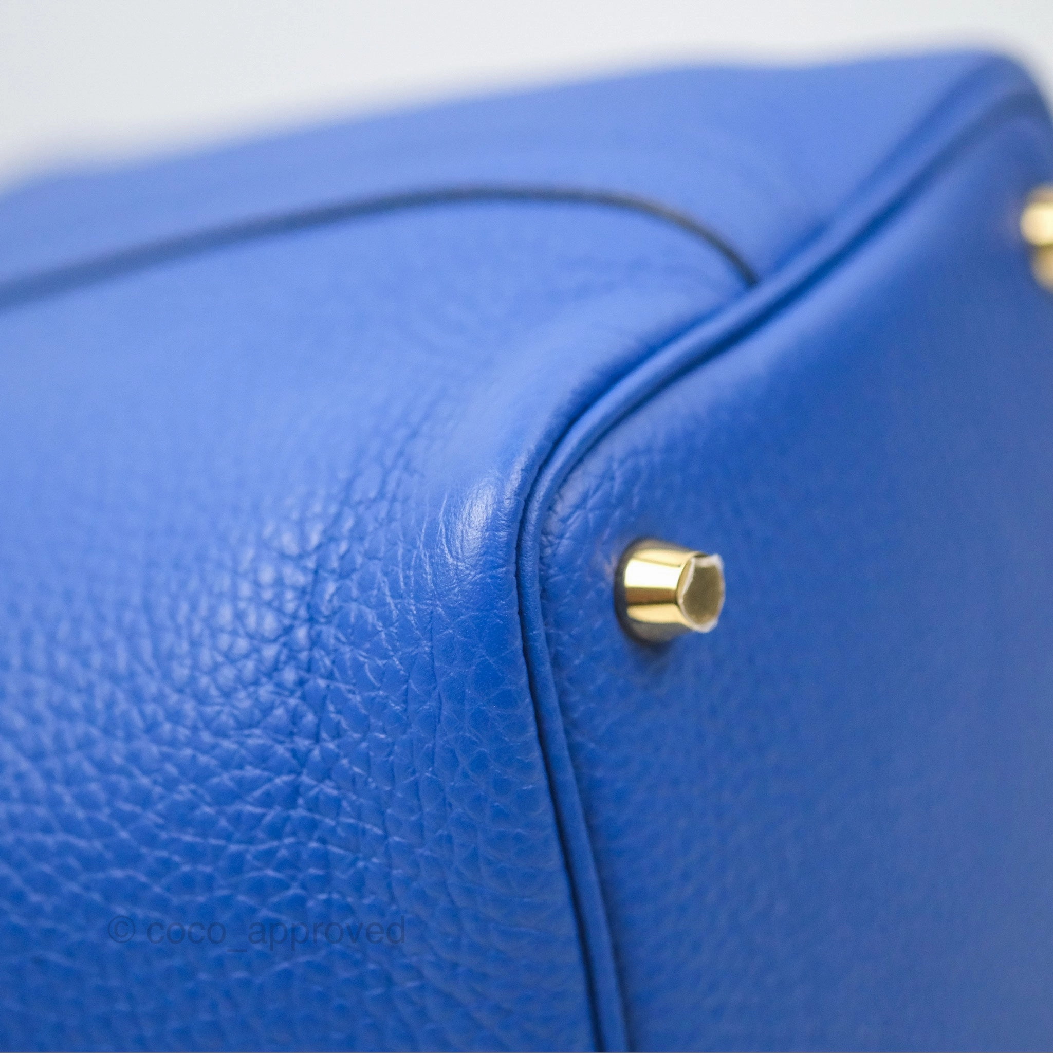 Herms Picotin 18 Bleu Royal Clemence Gold Hardware