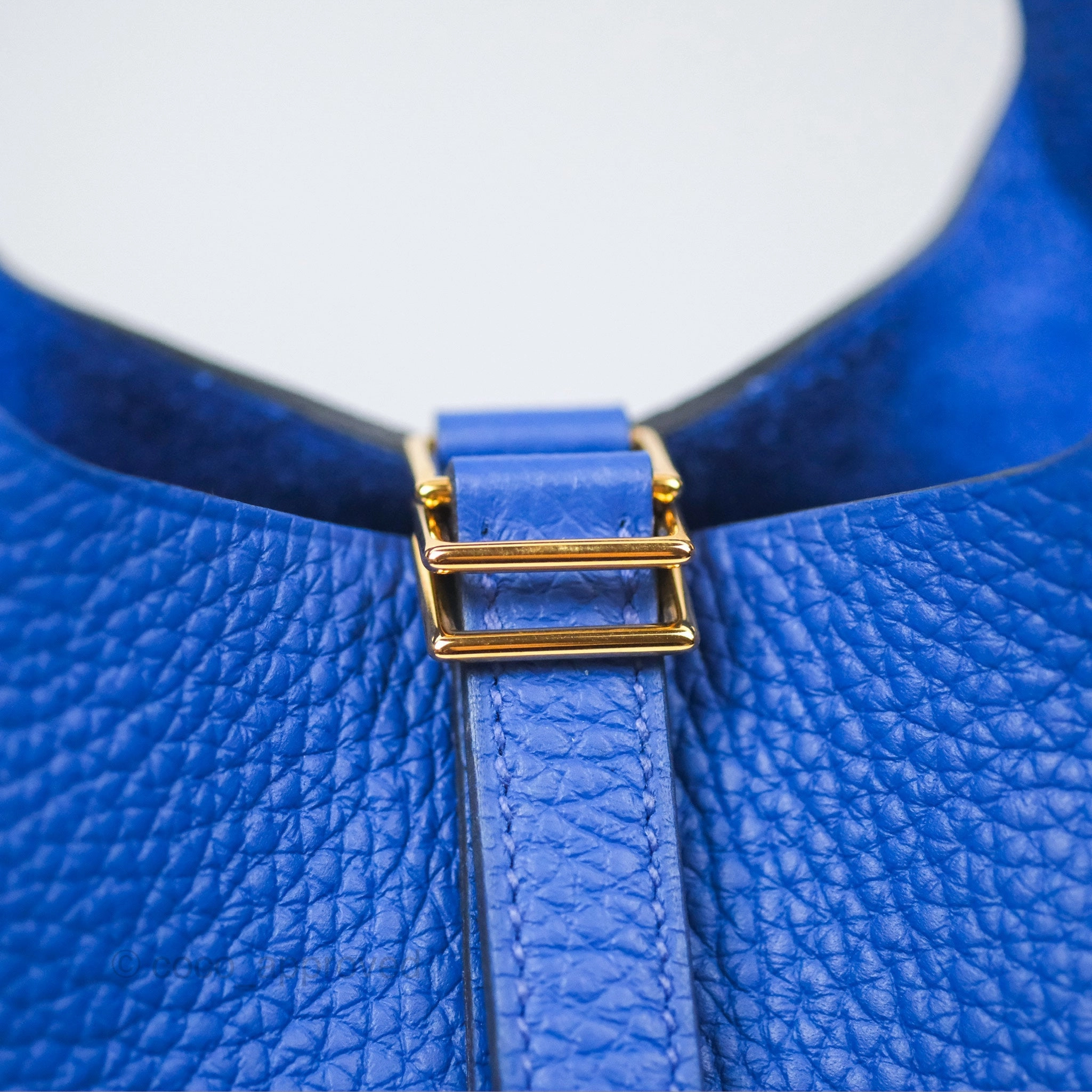 Herms Picotin 18 Bleu Royal Clemence Gold Hardware