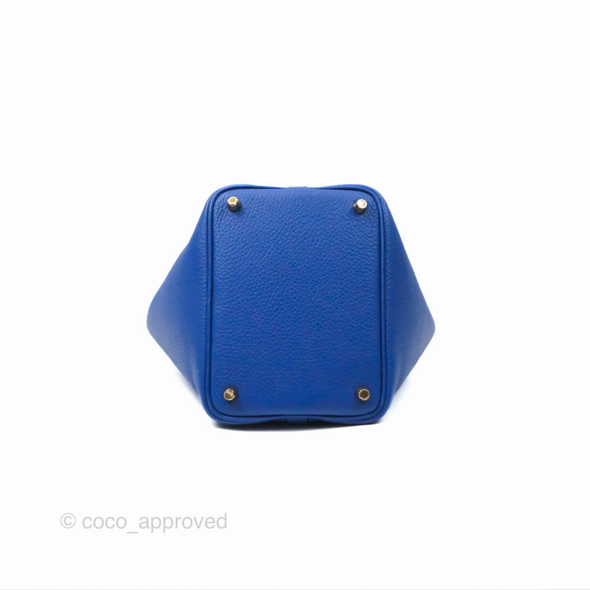 Herms Picotin 18 Bleu Royal Clemence Gold Hardware